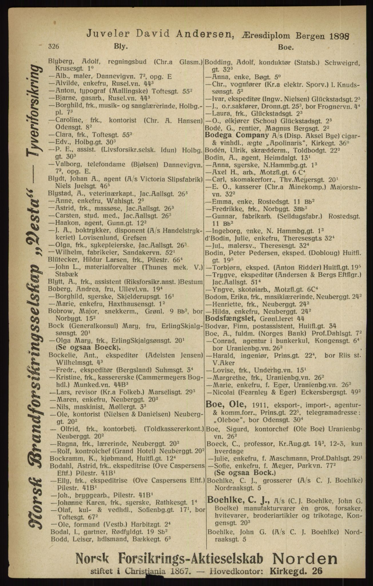 Kristiania/Oslo adressebok, PUBL/-, 1916, p. 326
