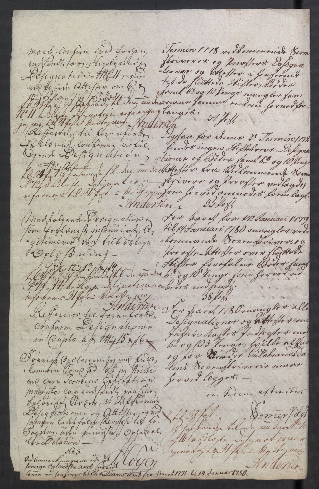 Rentekammeret inntil 1814, Reviderte regnskaper, Mindre regnskaper, AV/RA-EA-4068/Rb/L0014: Opplands amt, 1771-1779, p. 927