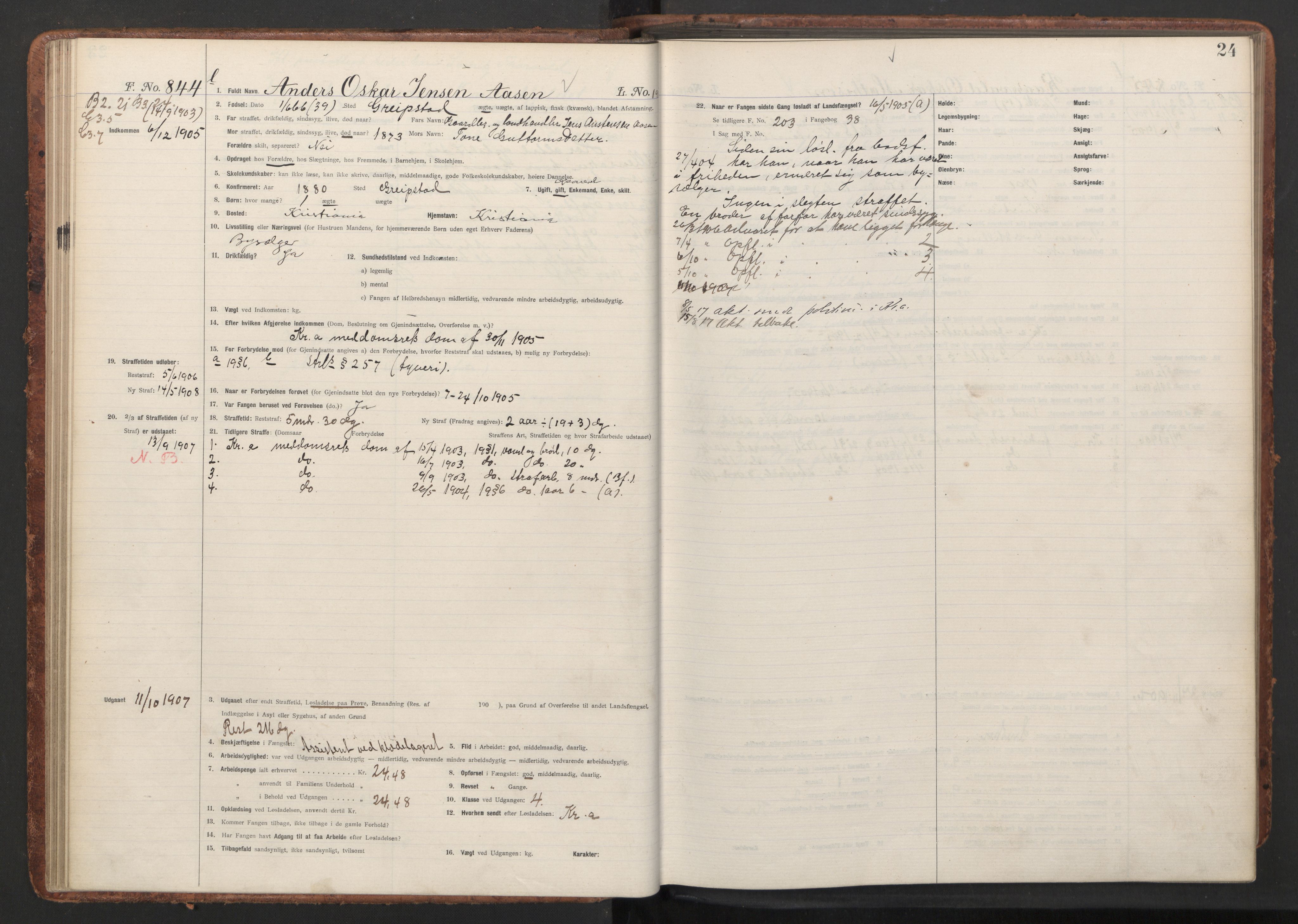Botsfengslet, AV/RA-S-1539/D/Db/Dbb/L0040: 821l - 171m, 1905-1907, p. 24