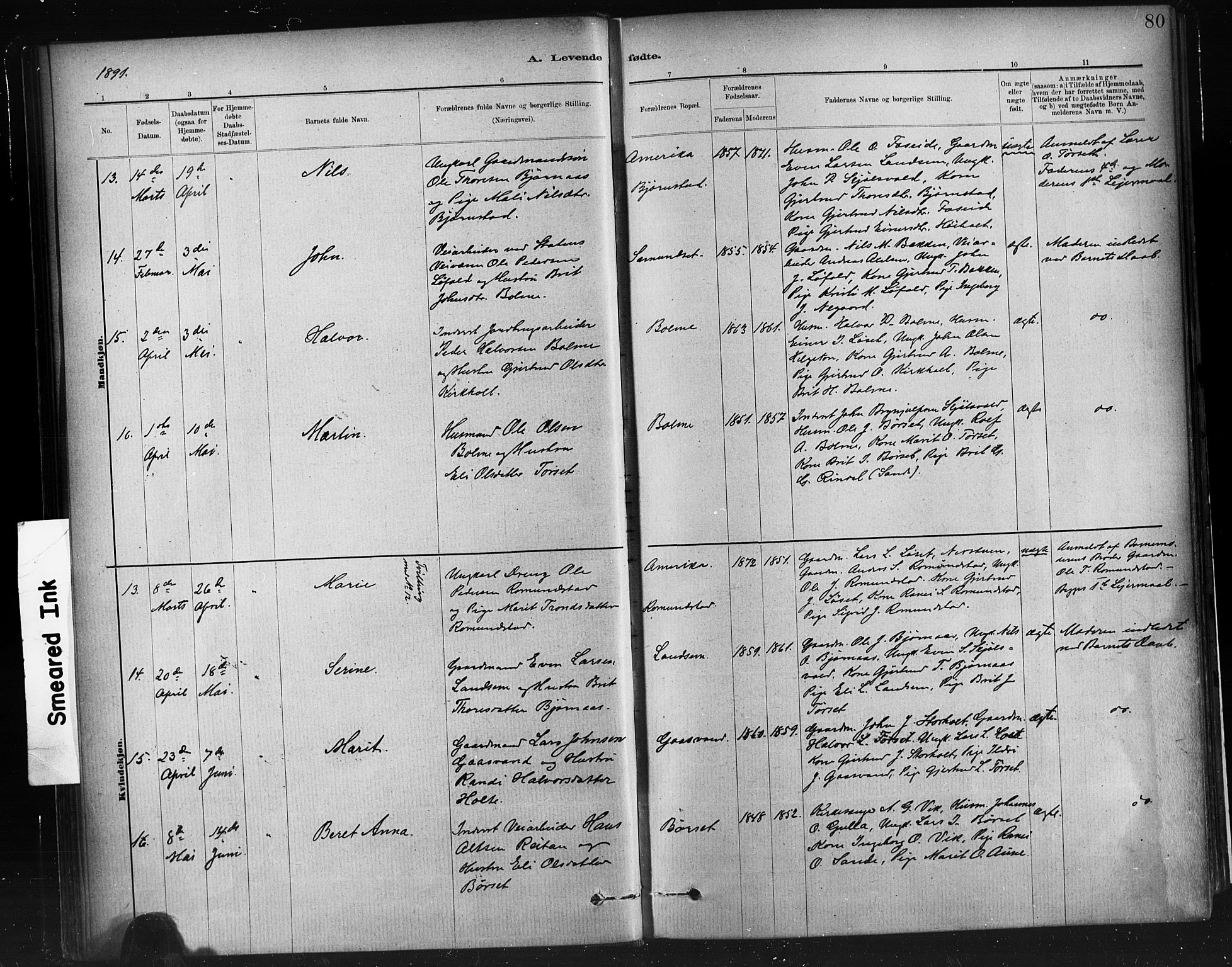 Ministerialprotokoller, klokkerbøker og fødselsregistre - Møre og Romsdal, AV/SAT-A-1454/598/L1069: Parish register (official) no. 598A03, 1882-1895, p. 80