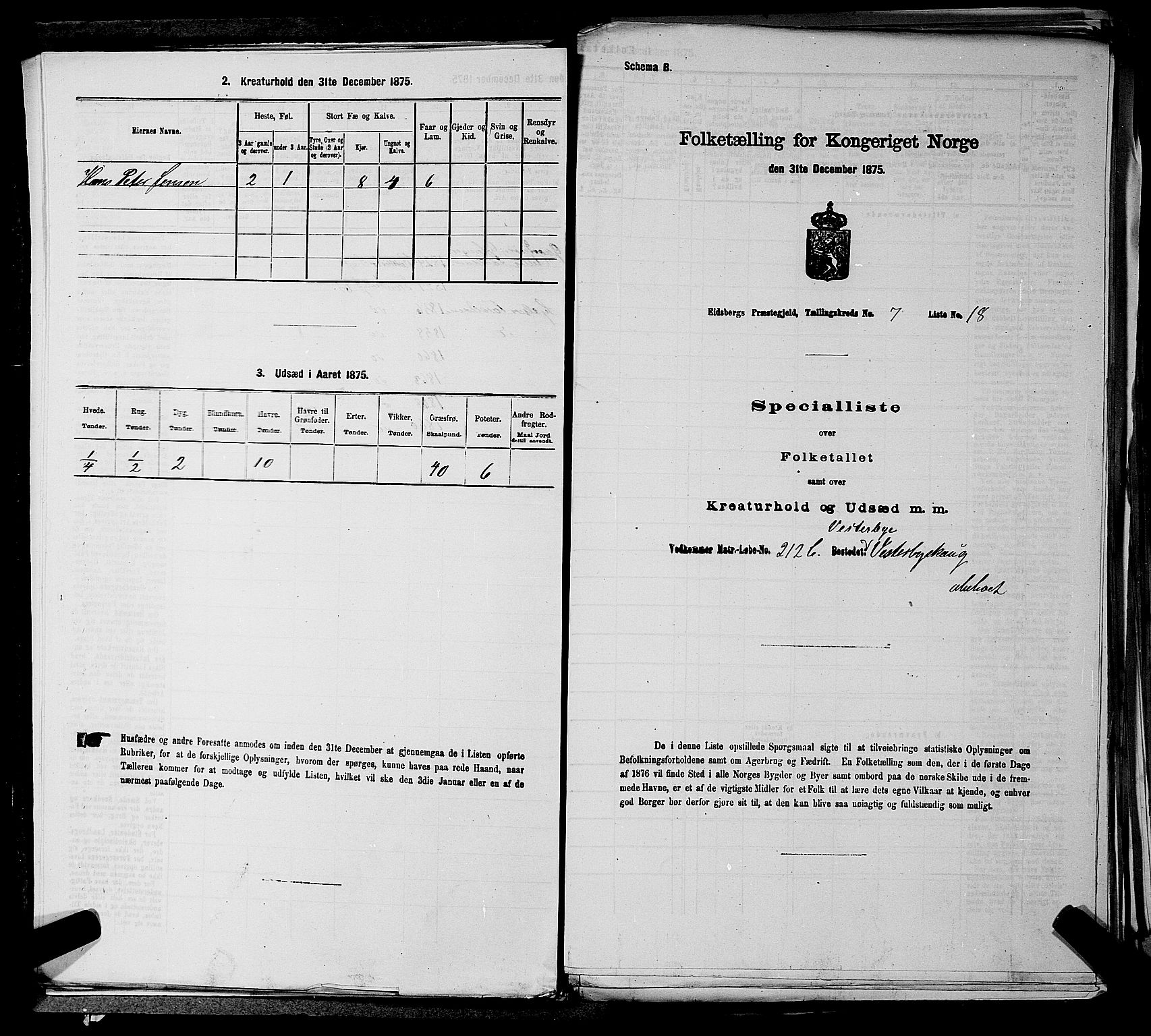 RA, 1875 census for 0125P Eidsberg, 1875, p. 1387