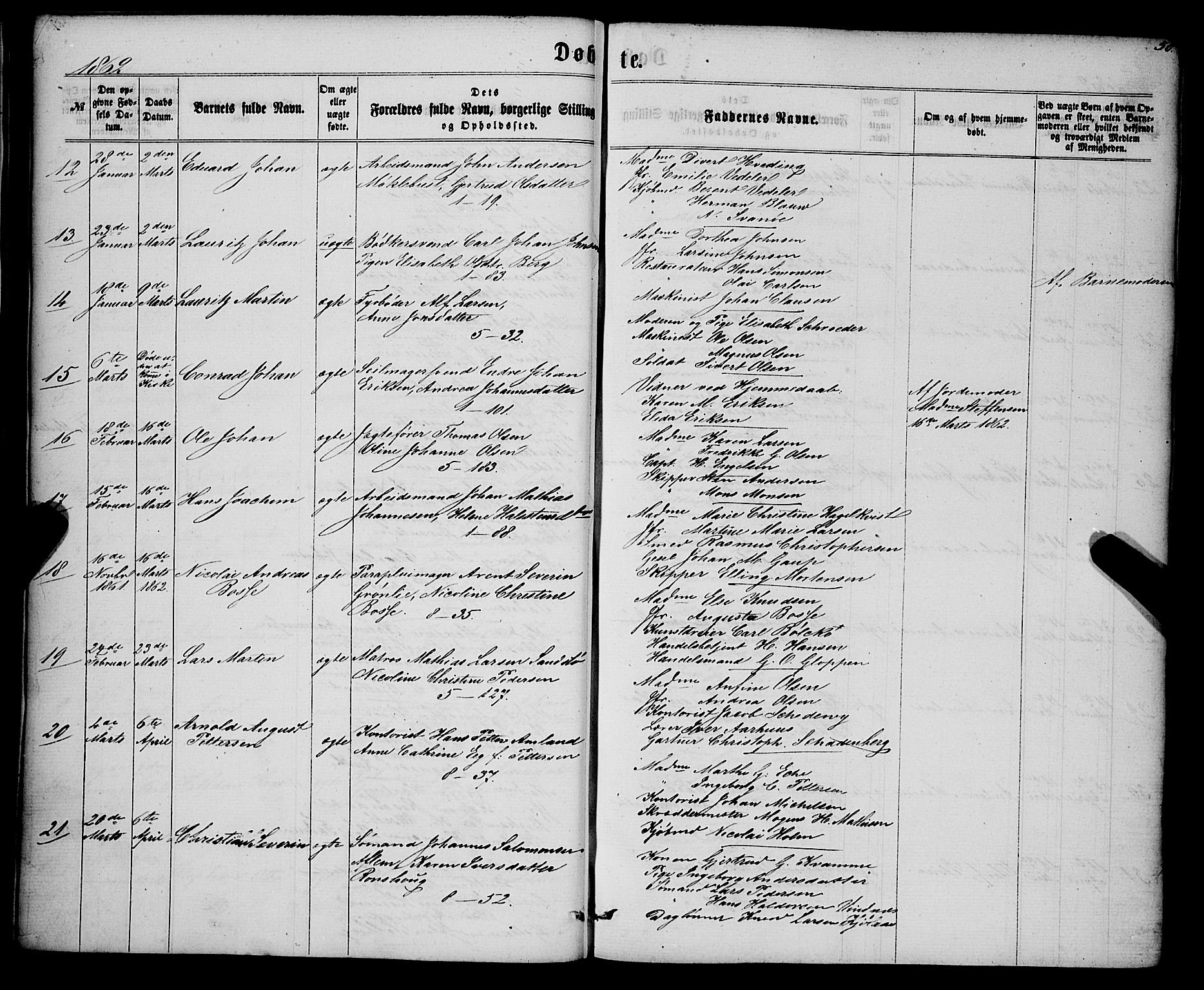 Nykirken Sokneprestembete, SAB/A-77101/H/Haa/L0015: Parish register (official) no. B 2, 1858-1869, p. 50
