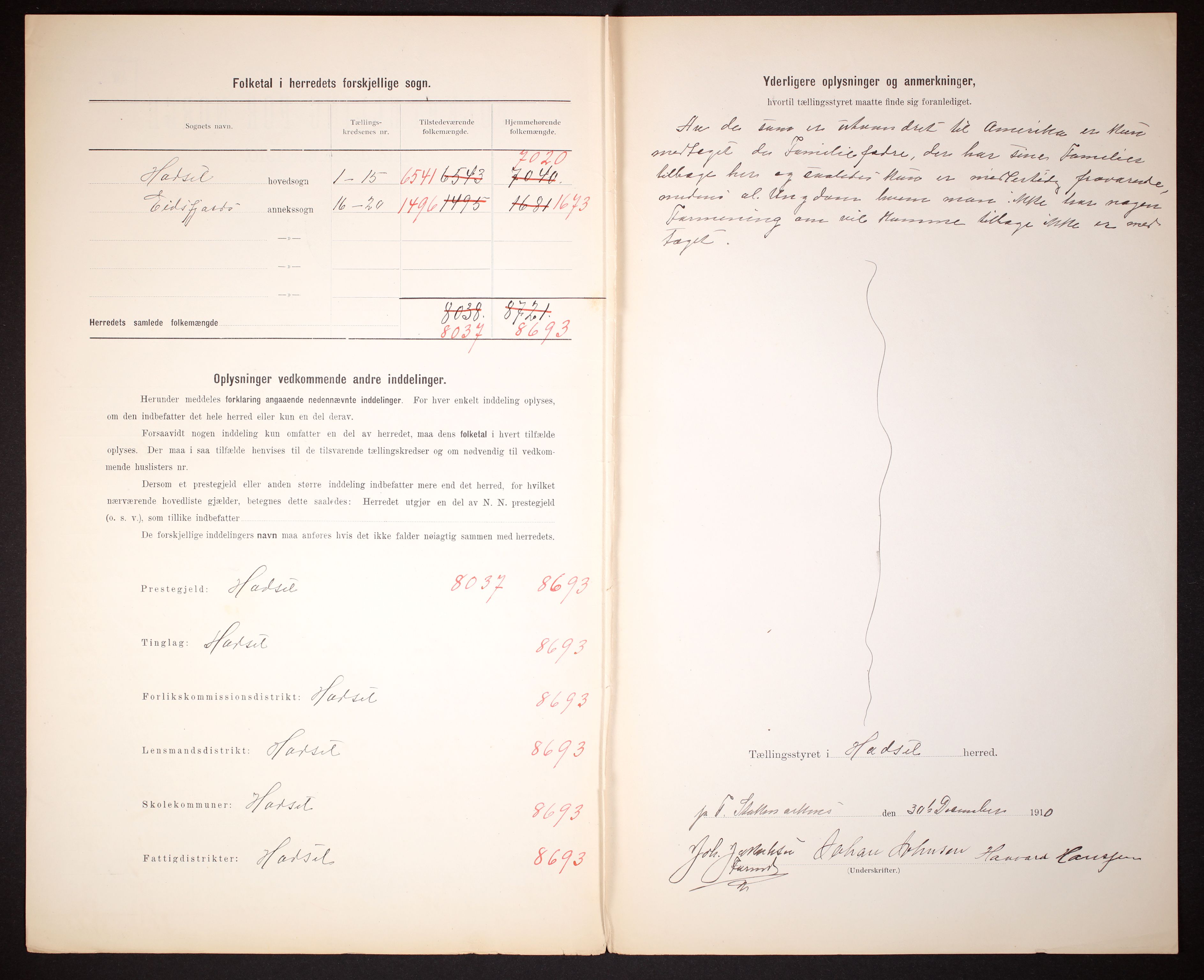 RA, 1910 census for Hadsel, 1910, p. 3