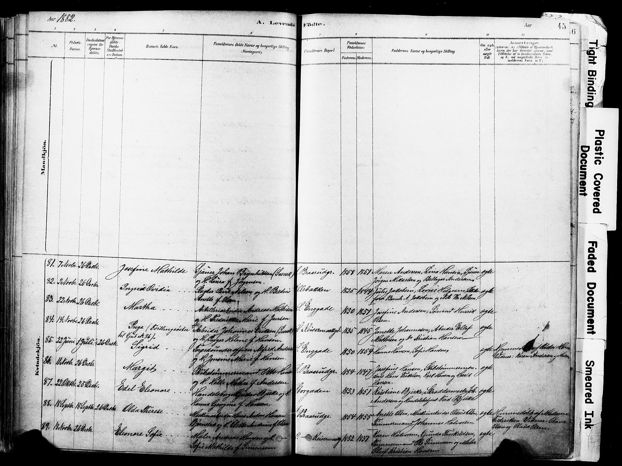 Horten kirkebøker, AV/SAKO-A-348/F/Fa/L0003: Parish register (official) no. 3, 1878-1887, p. 45