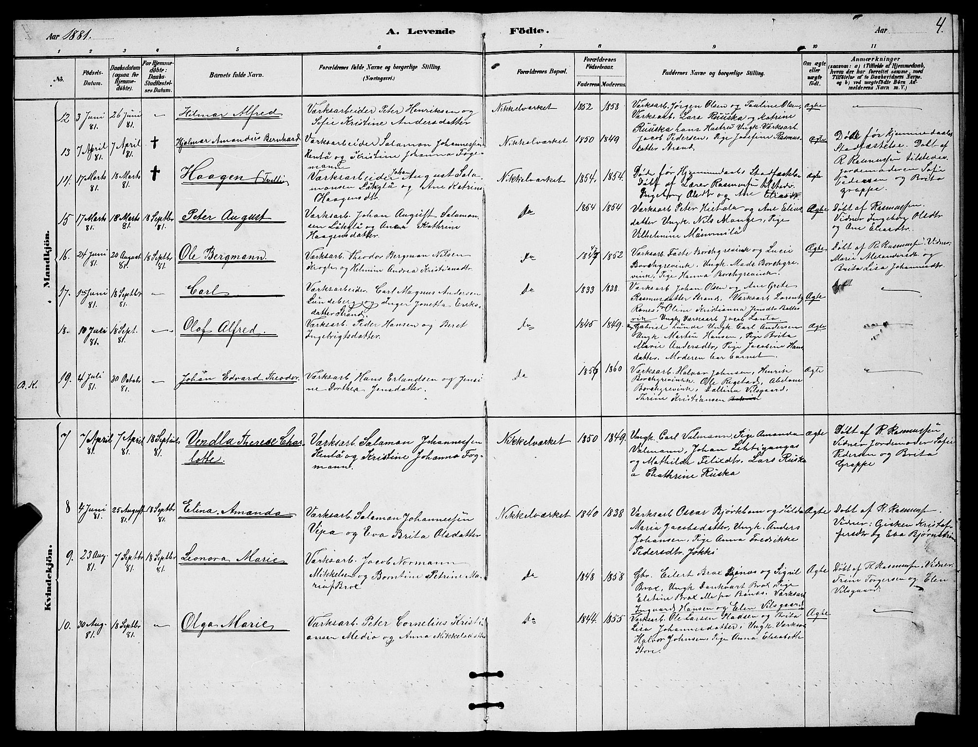 Berg sokneprestkontor, AV/SATØ-S-1318/G/Ga/Gab/L0017klokker: Parish register (copy) no. 17, 1881-1887, p. 4