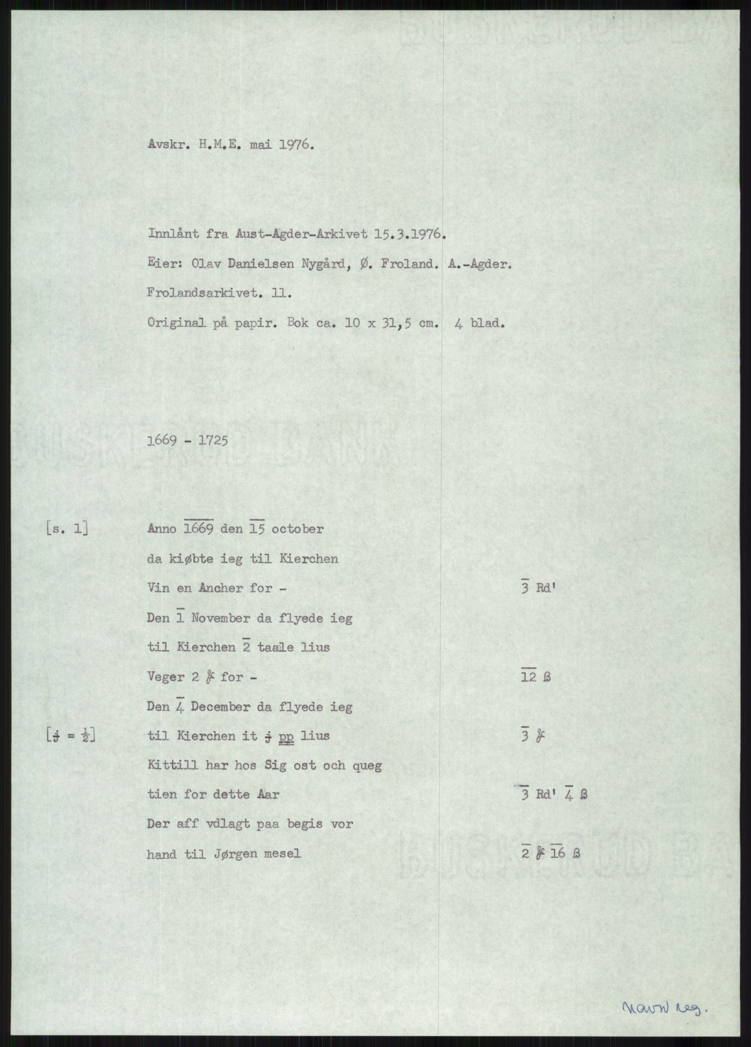 Samlinger til kildeutgivelse, Diplomavskriftsamlingen, AV/RA-EA-4053/H/Ha, p. 2172