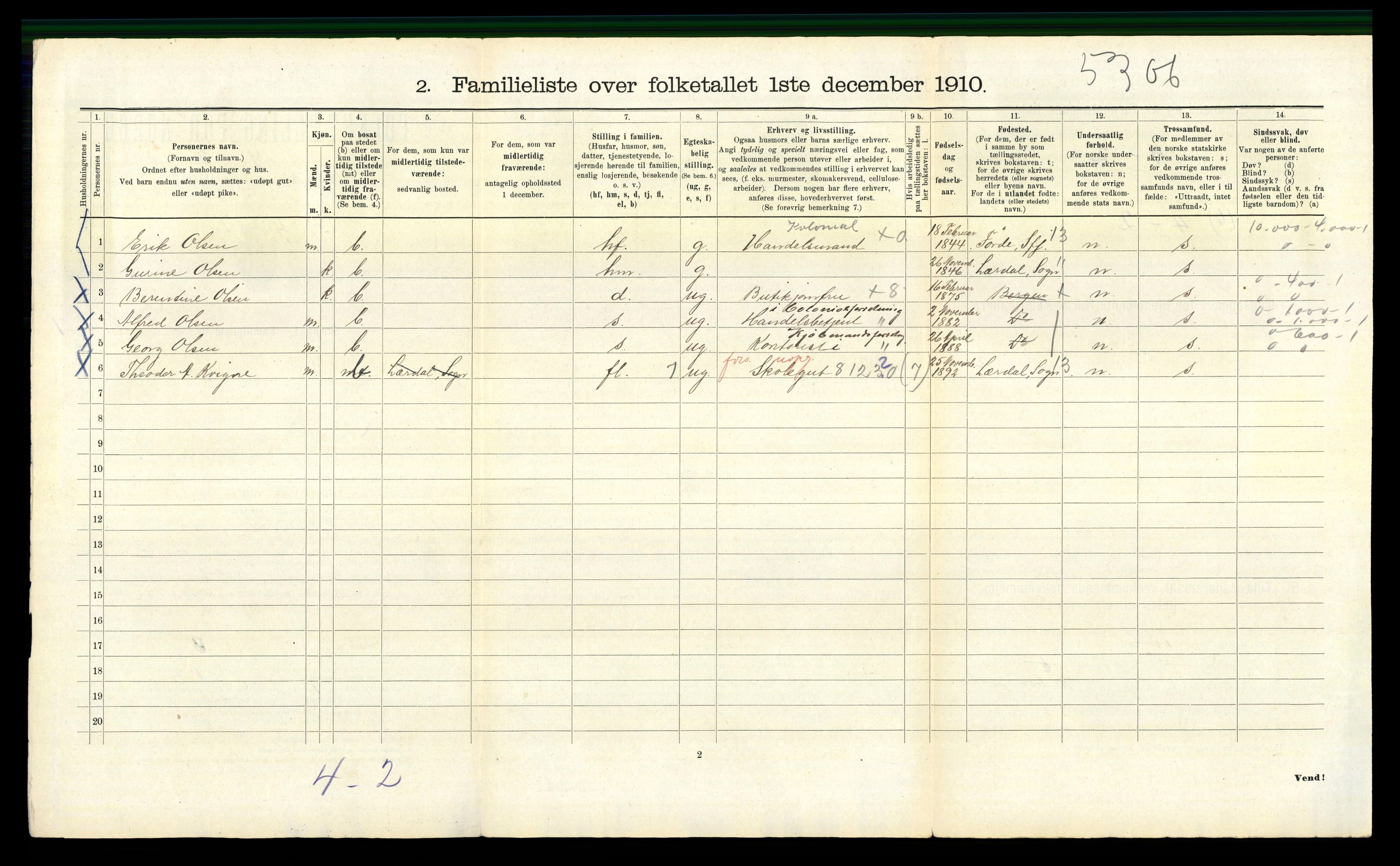 RA, 1910 census for Bergen, 1910, p. 18318