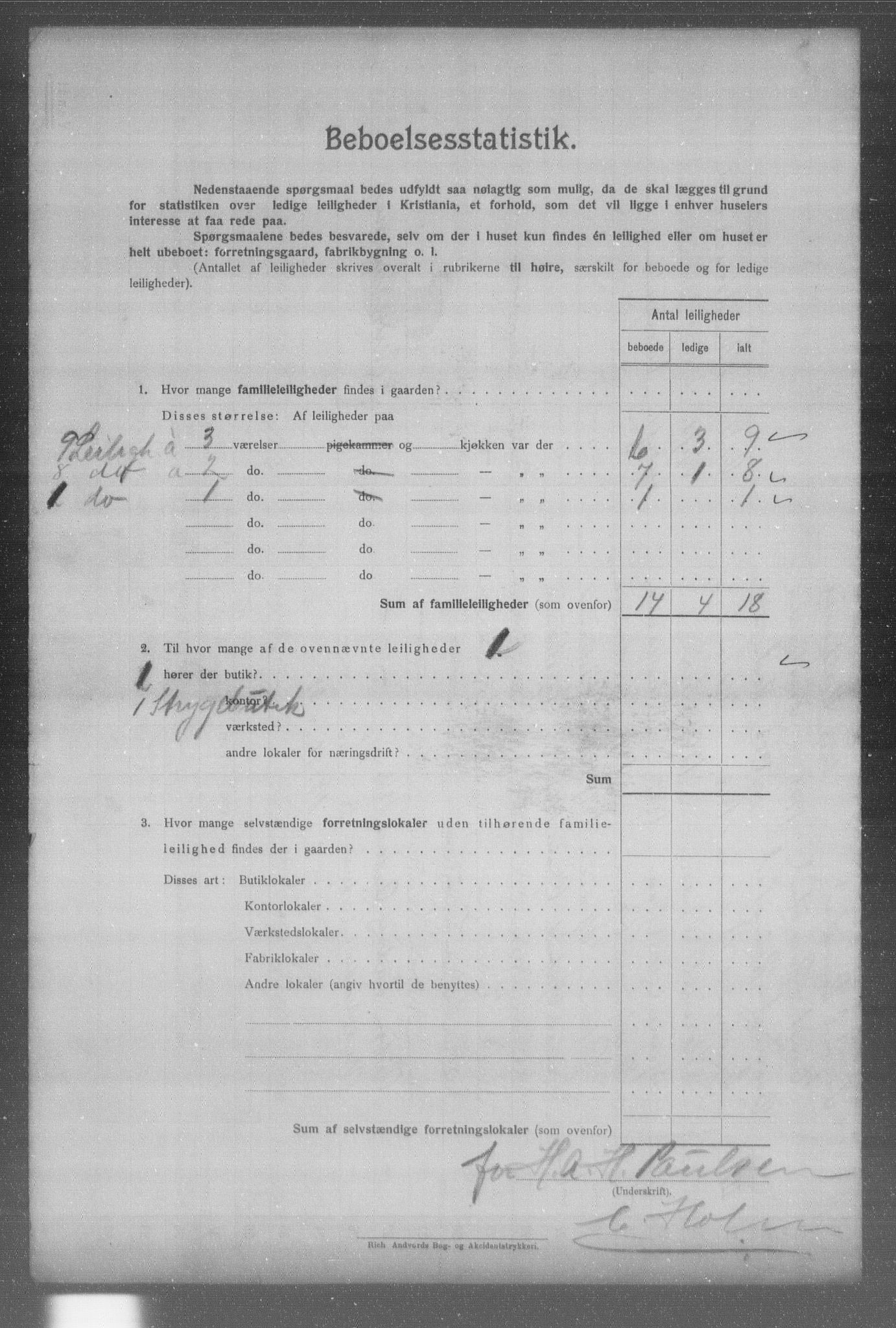 OBA, Municipal Census 1904 for Kristiania, 1904, p. 1395