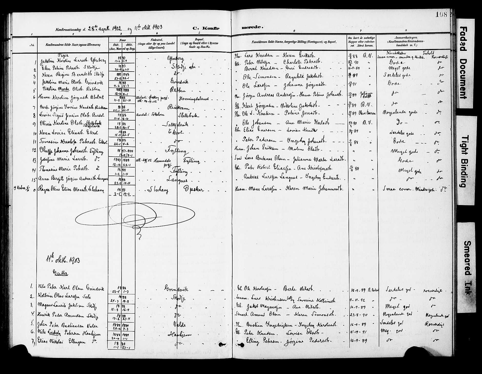 Ministerialprotokoller, klokkerbøker og fødselsregistre - Møre og Romsdal, AV/SAT-A-1454/524/L0366: Parish register (copy) no. 524C07, 1900-1931, p. 108