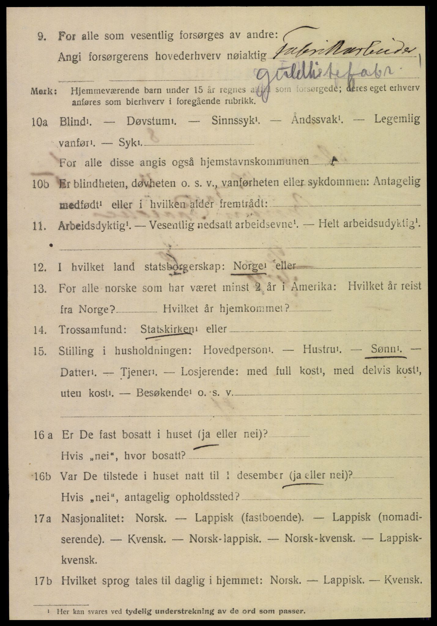 SAT, 1920 census for Skogn, 1920, p. 3024