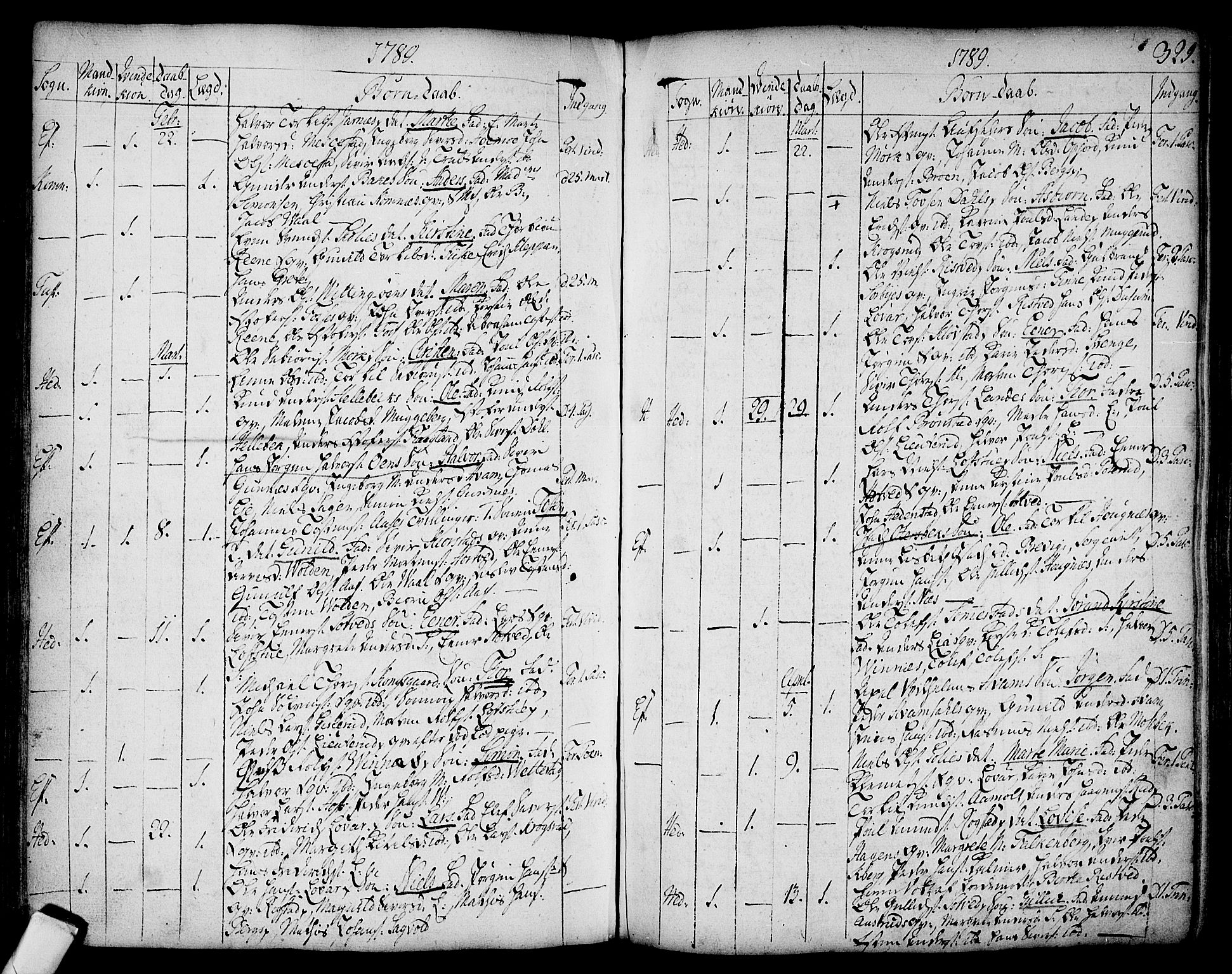 Sandsvær kirkebøker, AV/SAKO-A-244/F/Fa/L0002a: Parish register (official) no. I 2, 1725-1809, p. 329