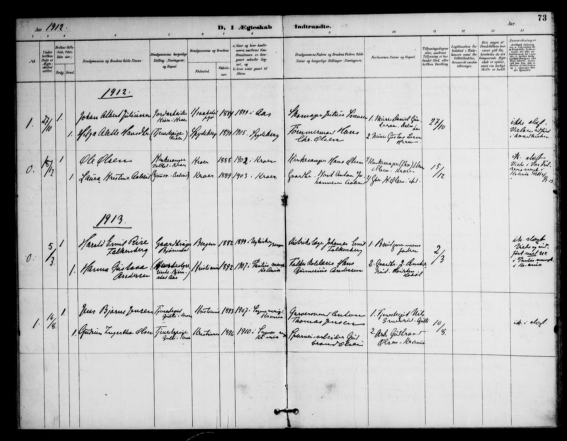 Ås prestekontor Kirkebøker, SAO/A-10894/F/Fc/L0002: Parish register (official) no. III 2, 1892-1924, p. 73