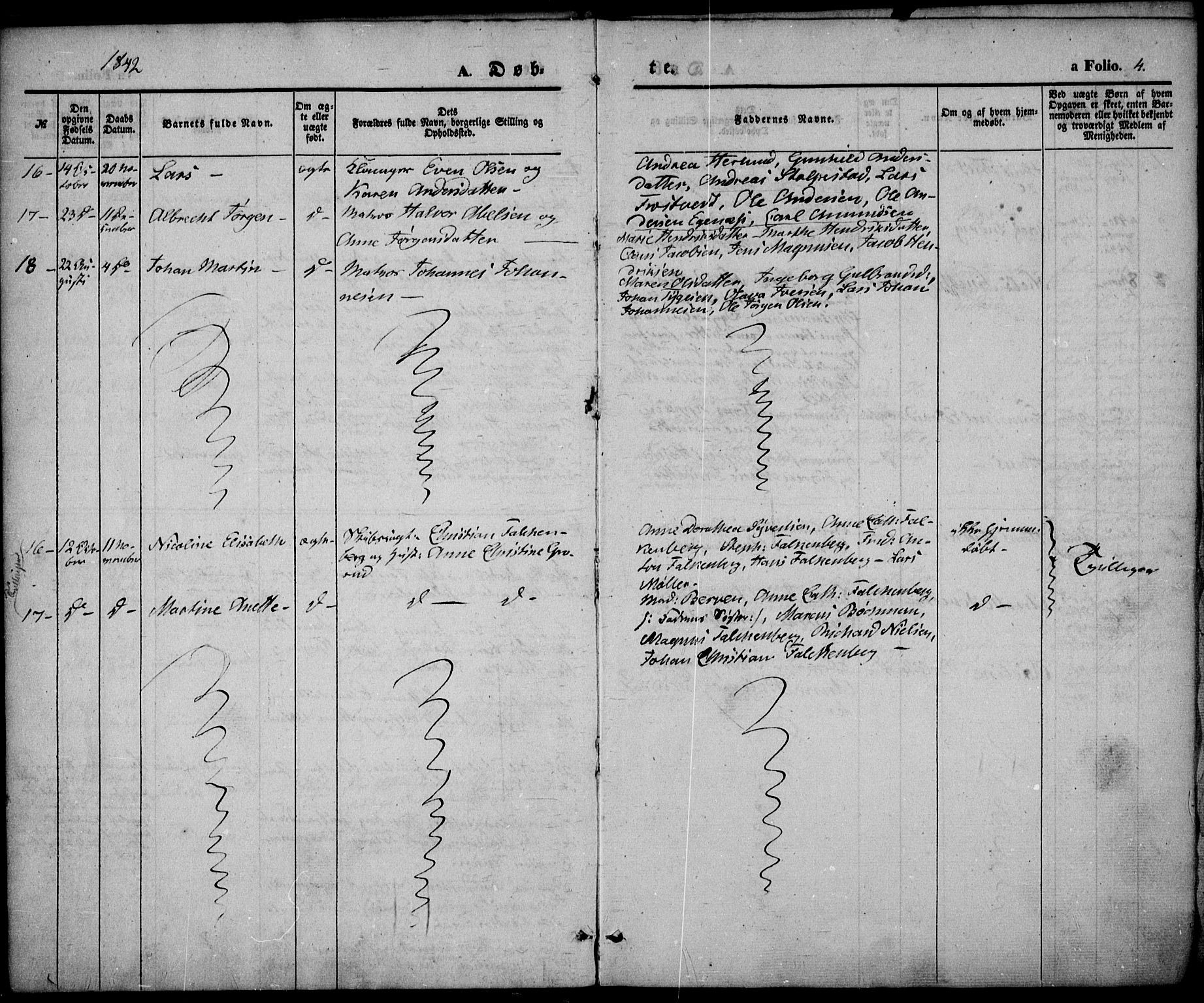 Larvik kirkebøker, AV/SAKO-A-352/F/Fb/L0003: Parish register (official) no. II 3, 1842-1856, p. 4