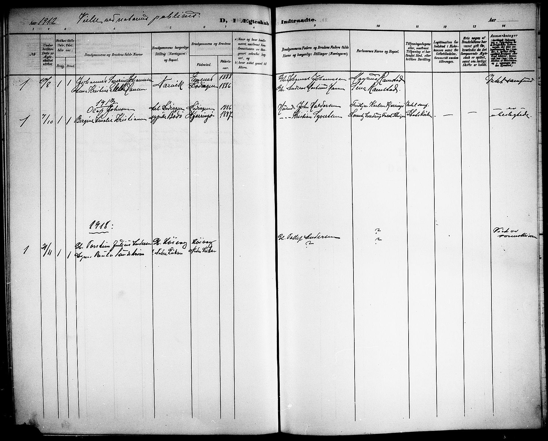 Ministerialprotokoller, klokkerbøker og fødselsregistre - Nordland, AV/SAT-A-1459/872/L1048: Parish register (copy) no. 872C04, 1898-1919