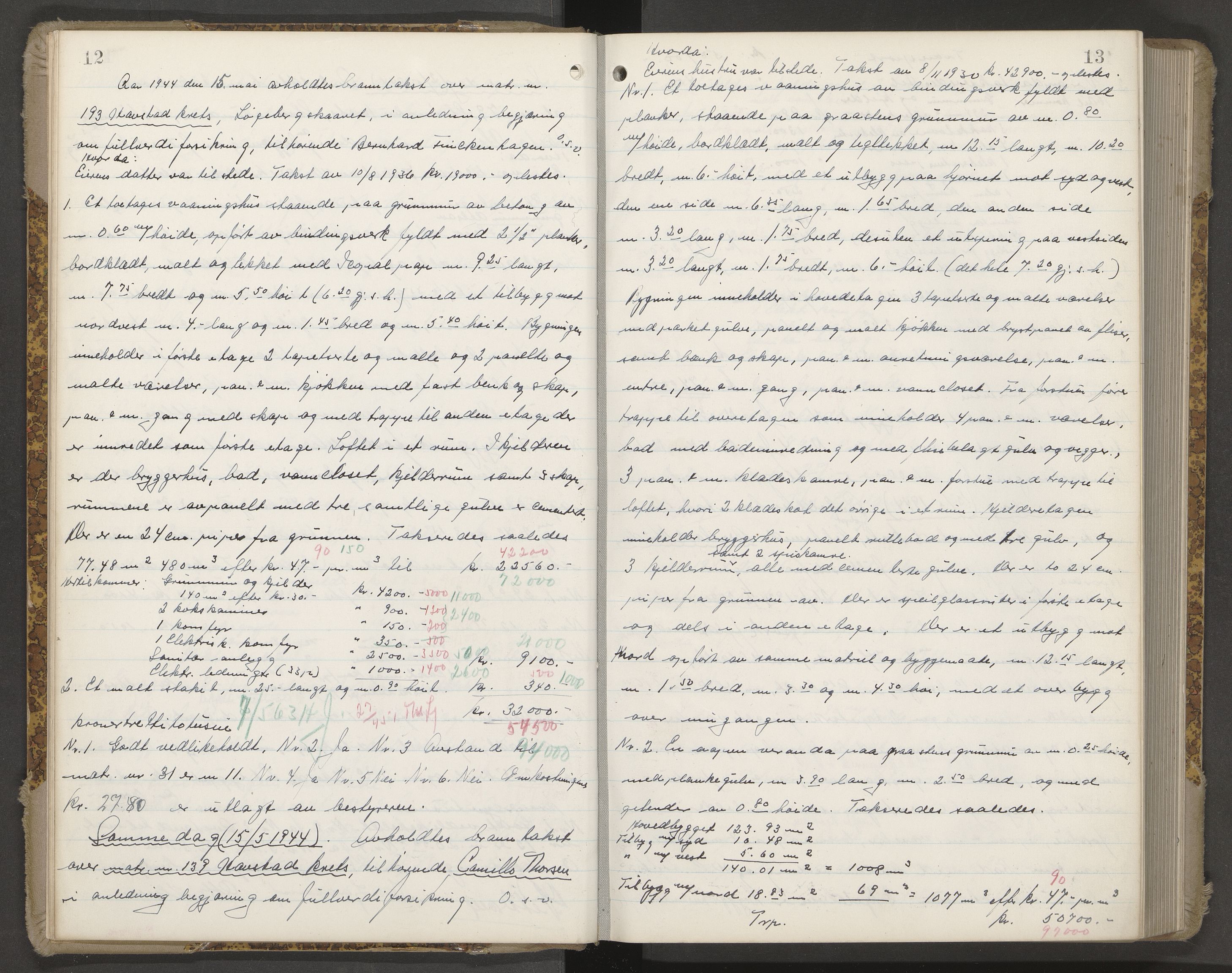 Norges Brannkasse Arendal, AV/SAK-2241-0002/F/Fa/L0035: Branntakstprotokoll nr. 33 med matrikkelnummerregister, 1944-1949