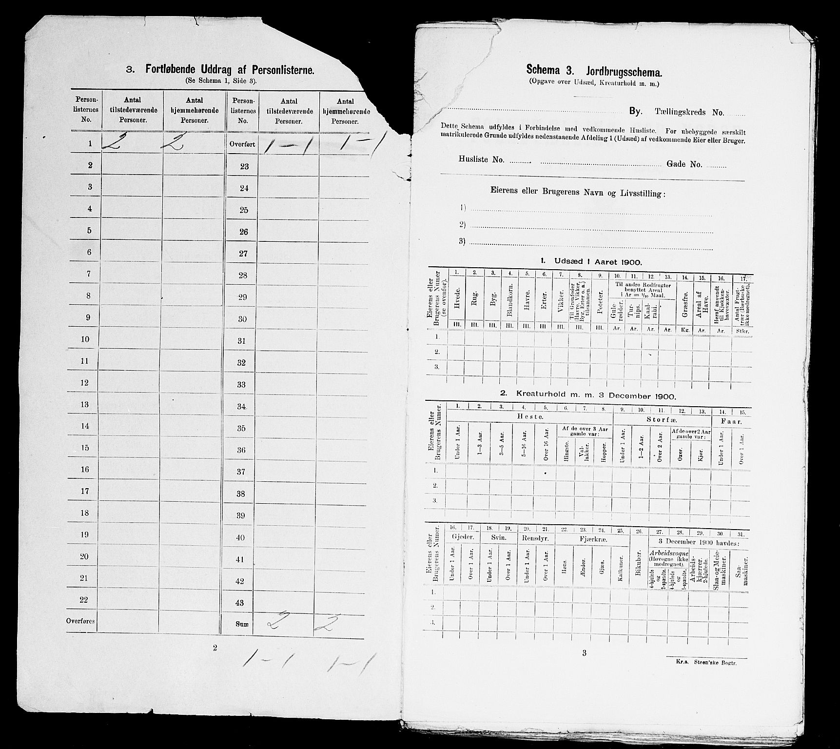 SAST, 1900 census for Stavanger, 1900, p. 231