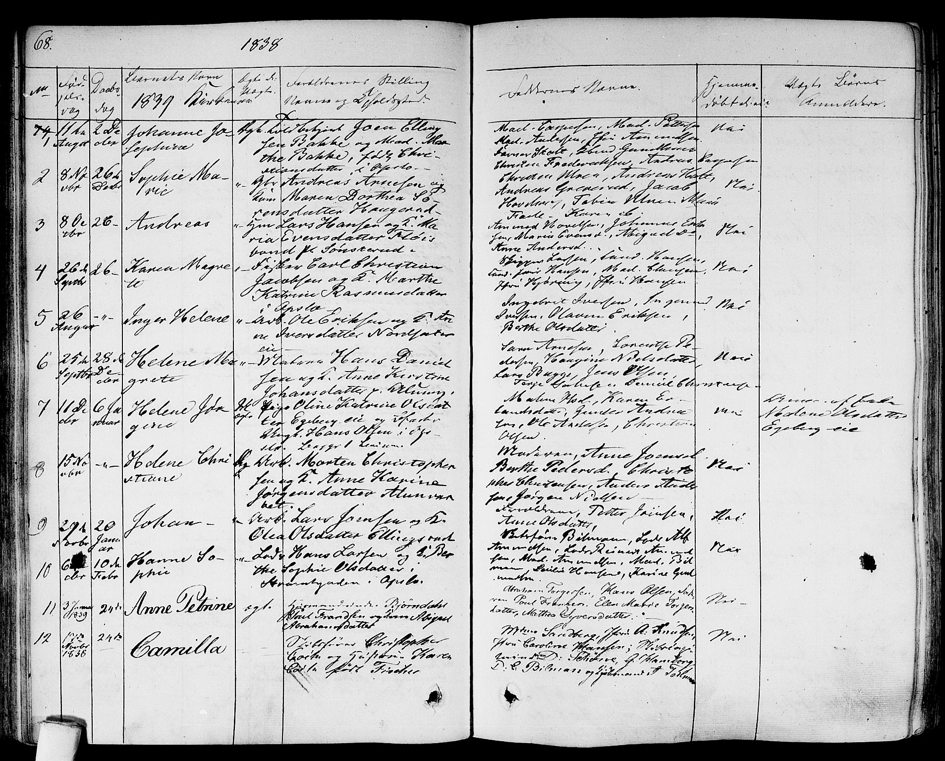 Gamlebyen prestekontor Kirkebøker, SAO/A-10884/F/Fa/L0003: Parish register (official) no. 3, 1829-1849, p. 68