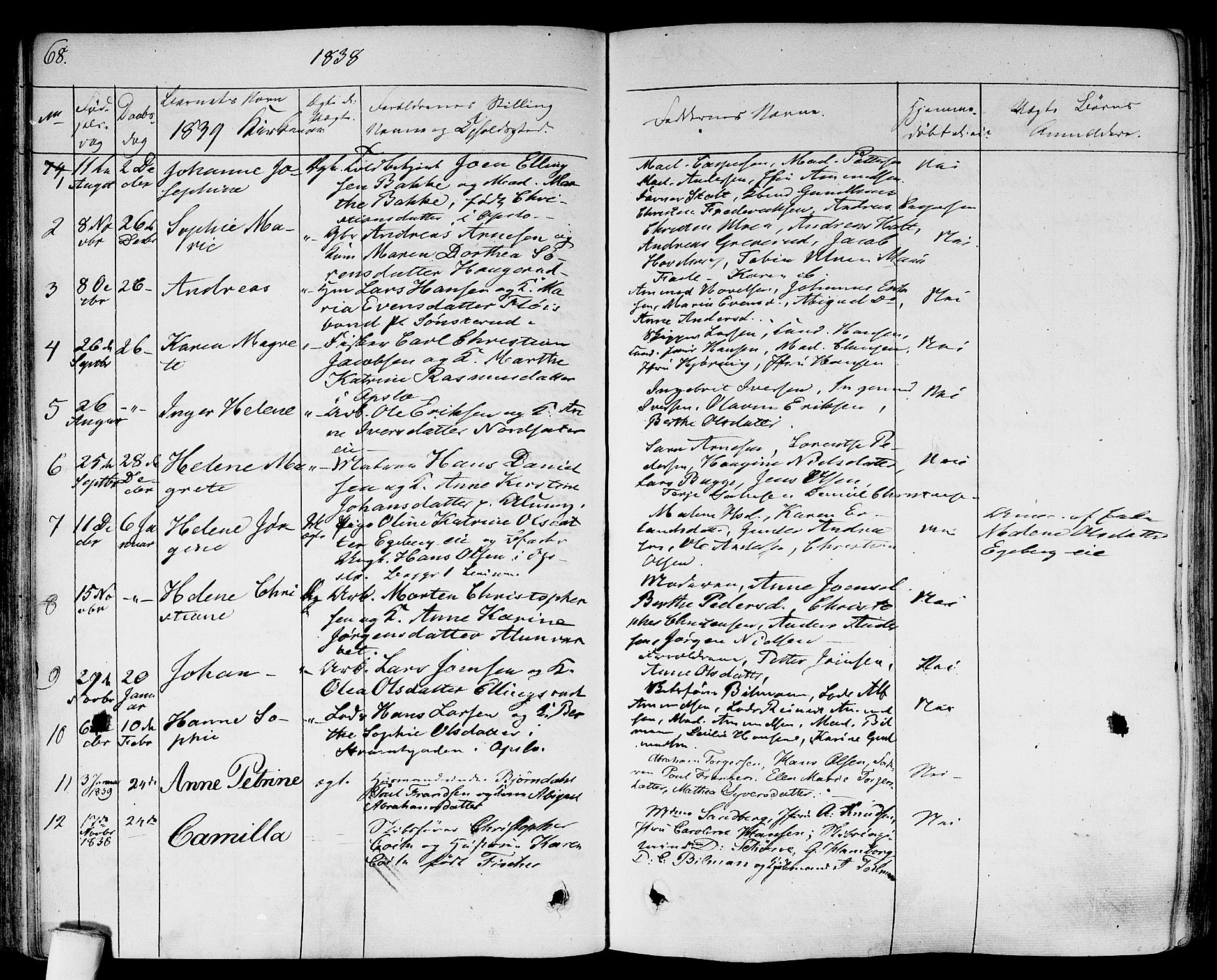 Gamlebyen prestekontor Kirkebøker, AV/SAO-A-10884/F/Fa/L0003: Parish register (official) no. 3, 1829-1849, p. 68