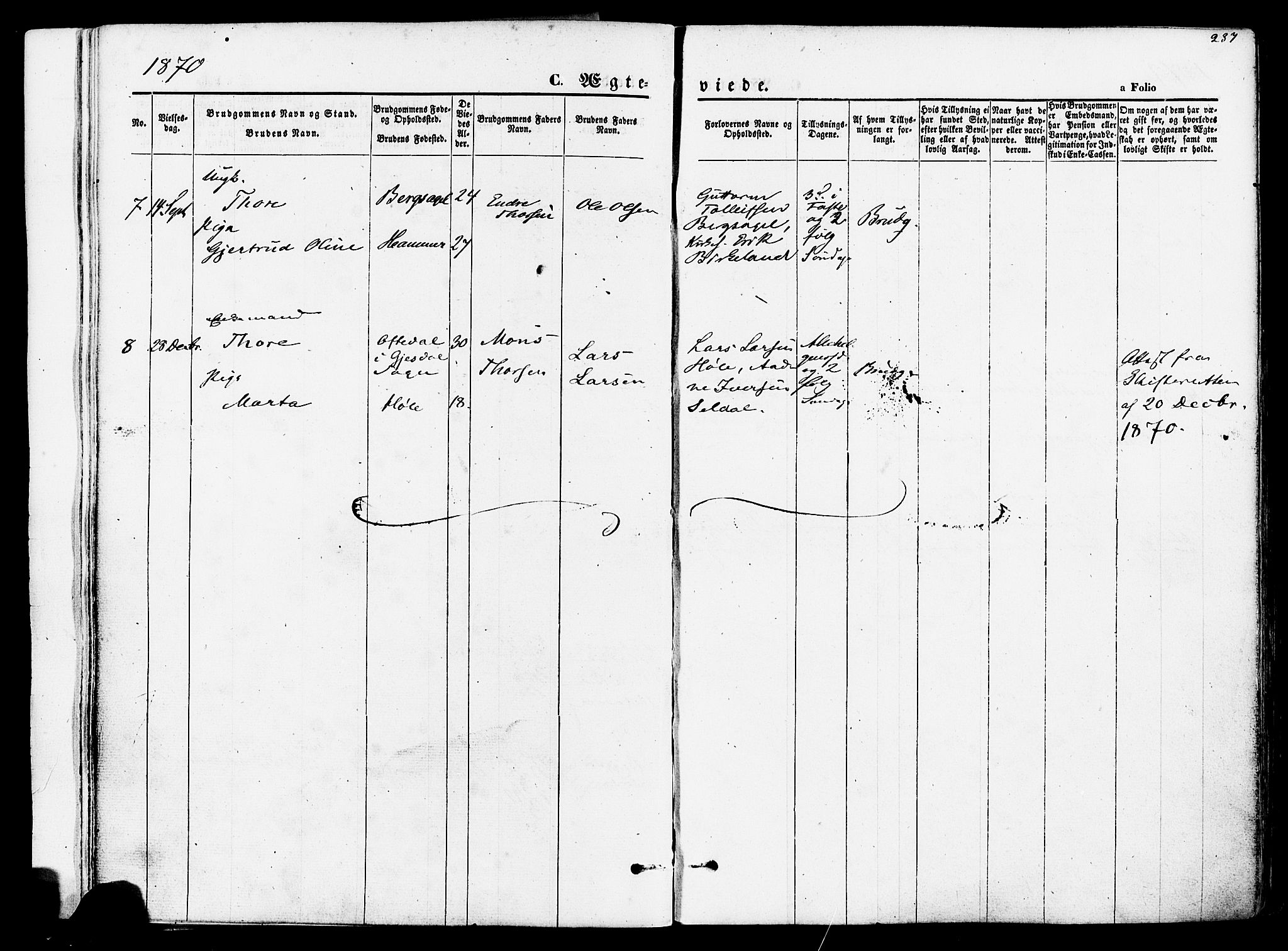 Høgsfjord sokneprestkontor, AV/SAST-A-101624/H/Ha/Haa/L0002: Parish register (official) no. A 2, 1855-1885, p. 237