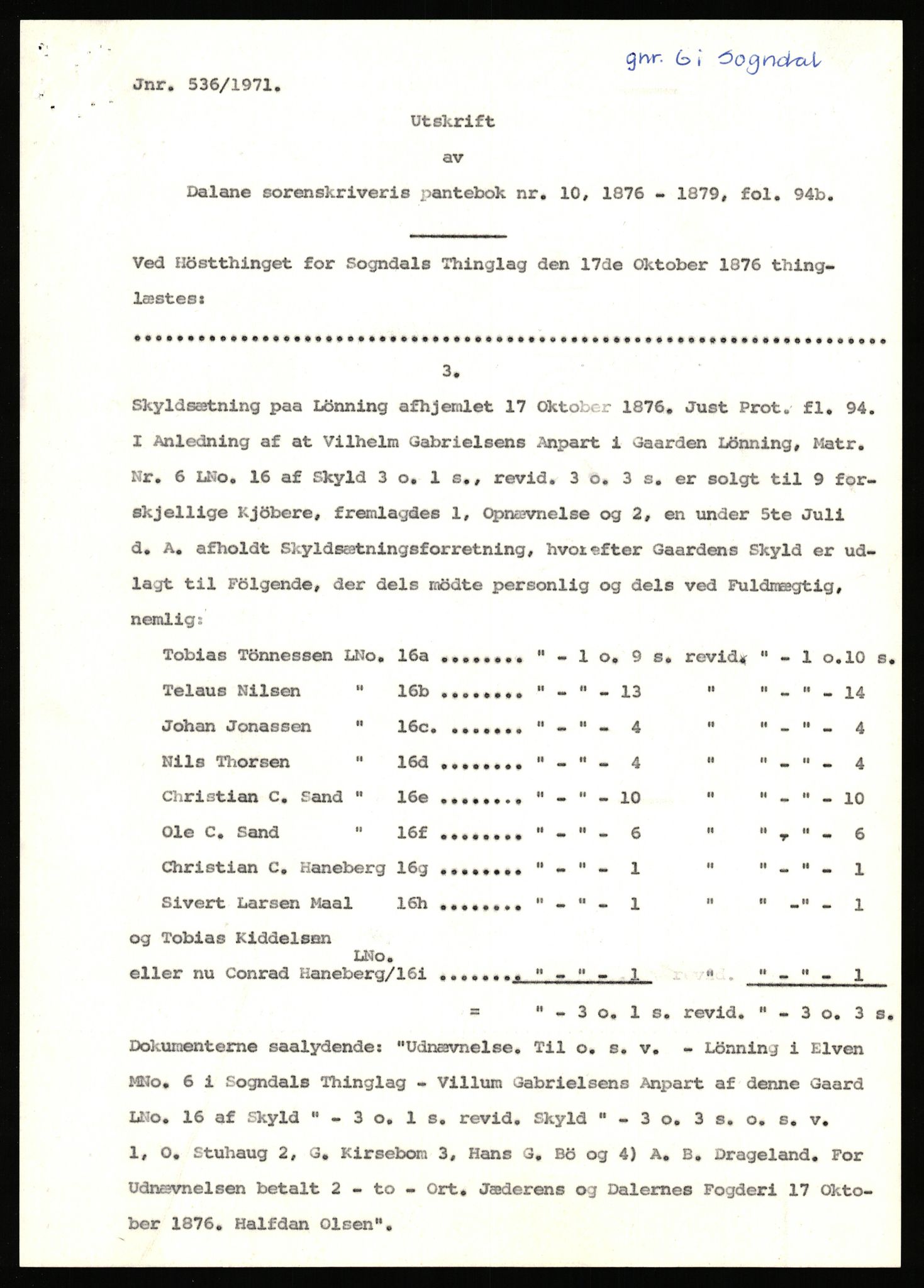 Statsarkivet i Stavanger, AV/SAST-A-101971/03/Y/Yj/L0055: Avskrifter sortert etter gårdsnavn: Lunde nordre - Løining i Elven, 1750-1930, p. 750