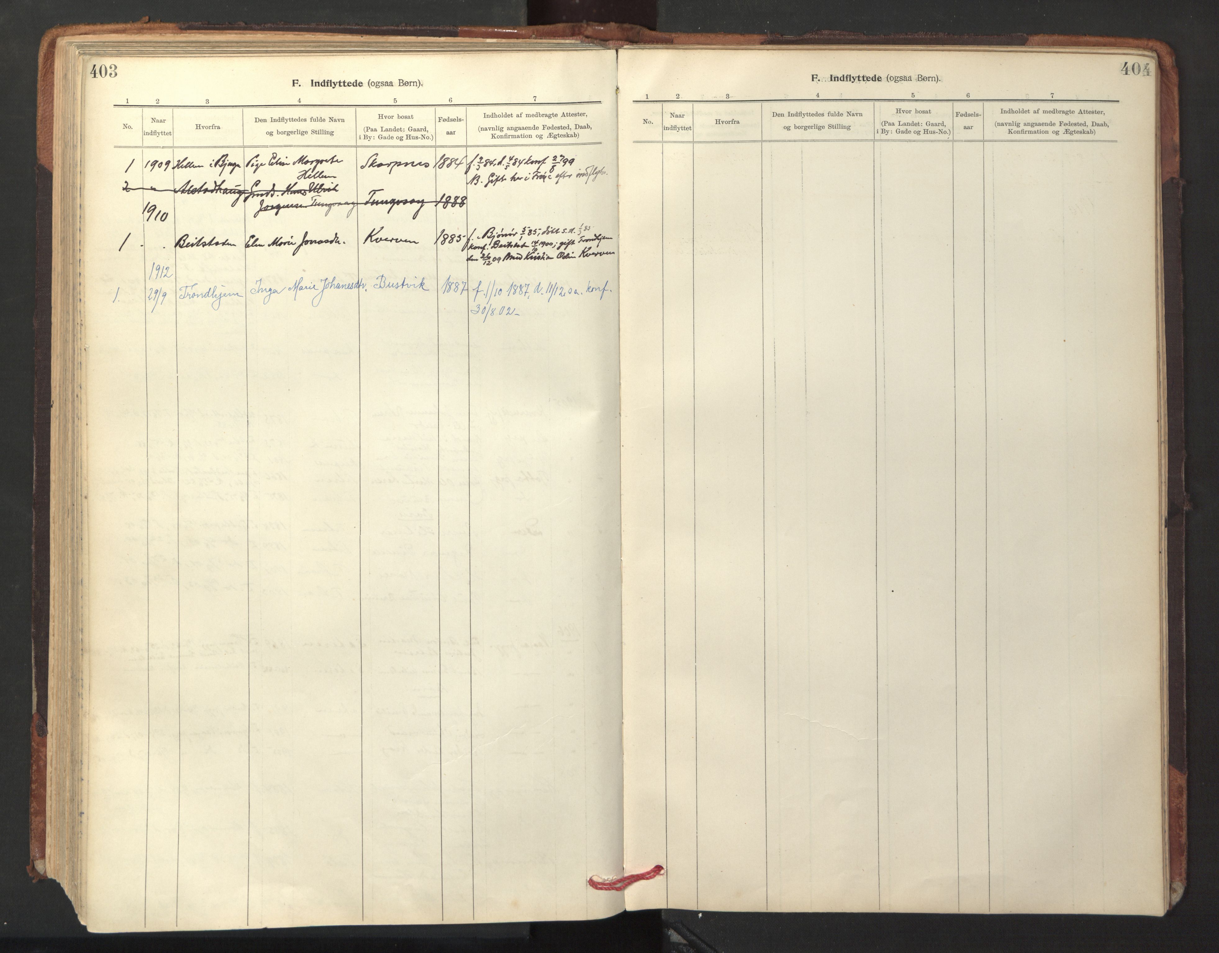Ministerialprotokoller, klokkerbøker og fødselsregistre - Sør-Trøndelag, SAT/A-1456/641/L0596: Parish register (official) no. 641A02, 1898-1915, p. 403-404