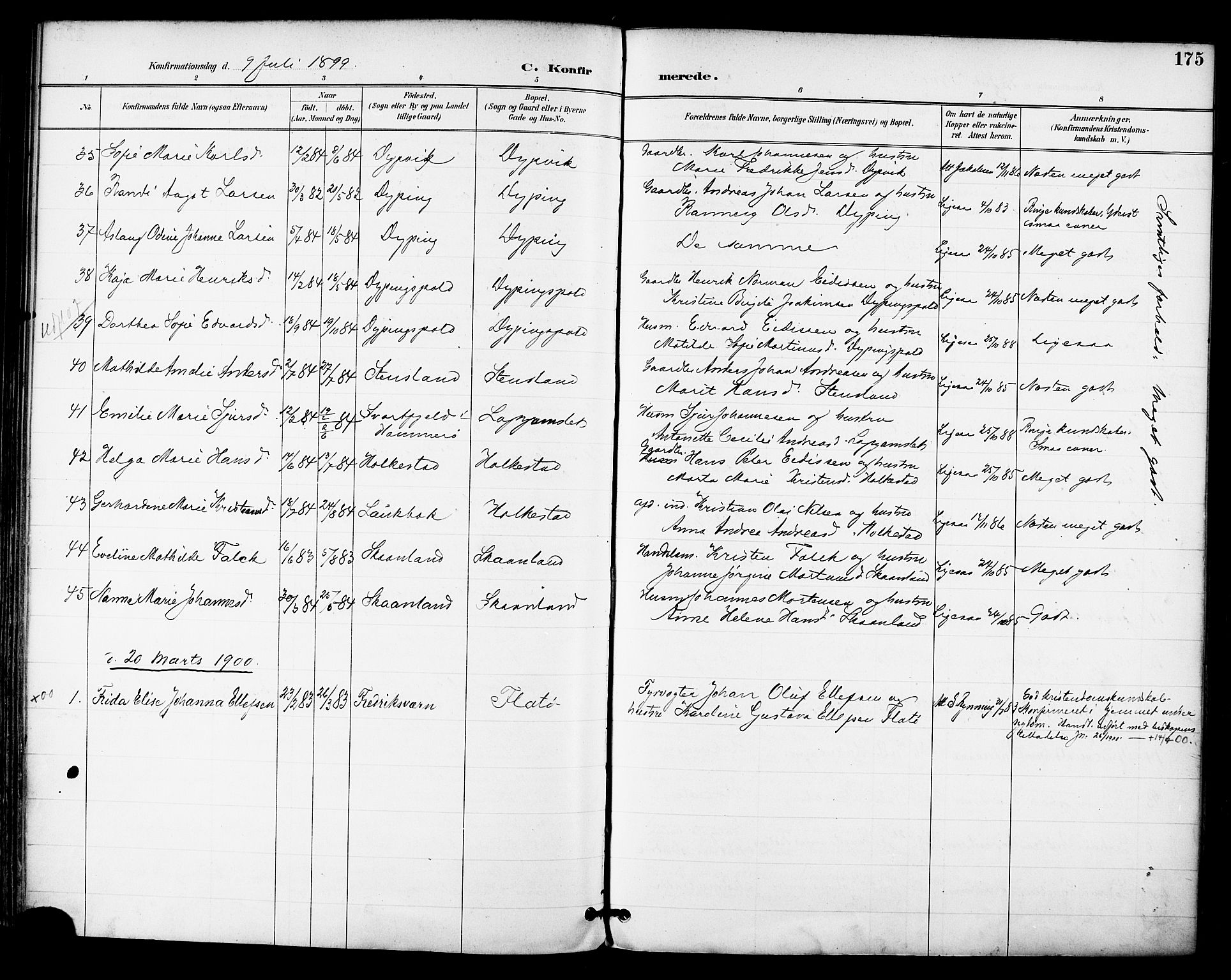 Ministerialprotokoller, klokkerbøker og fødselsregistre - Nordland, AV/SAT-A-1459/855/L0803: Parish register (official) no. 855A11, 1887-1905, p. 175