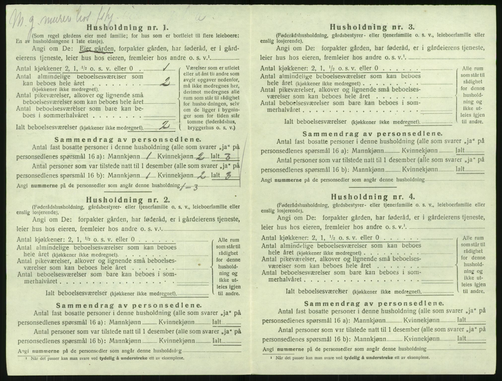 SAK, 1920 census for Flosta, 1920, p. 227