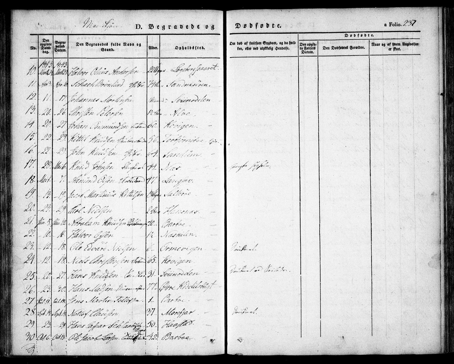 Tromøy sokneprestkontor, SAK/1111-0041/F/Fa/L0004: Parish register (official) no. A 4, 1837-1846, p. 237