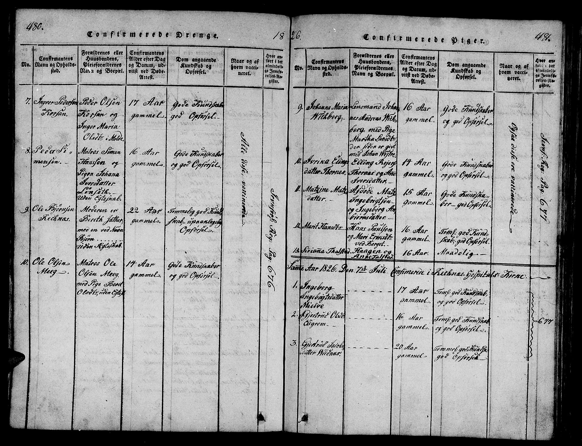 Ministerialprotokoller, klokkerbøker og fødselsregistre - Møre og Romsdal, SAT/A-1454/558/L0700: Parish register (copy) no. 558C01, 1818-1868, p. 480-481