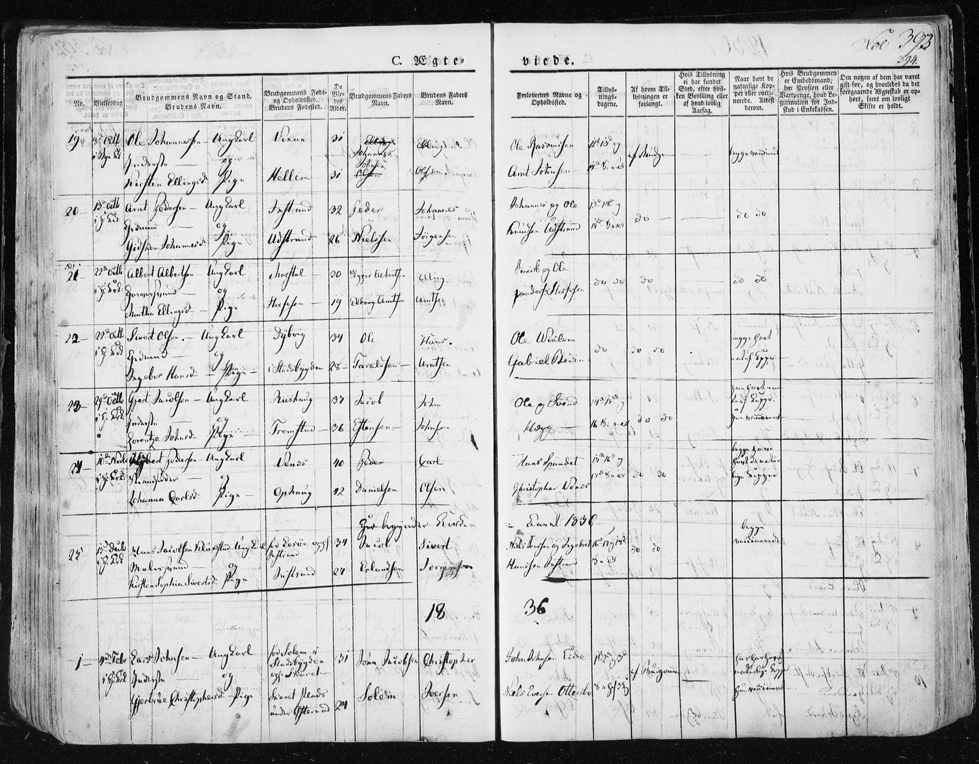 Ministerialprotokoller, klokkerbøker og fødselsregistre - Sør-Trøndelag, SAT/A-1456/659/L0735: Parish register (official) no. 659A05, 1826-1841, p. 393