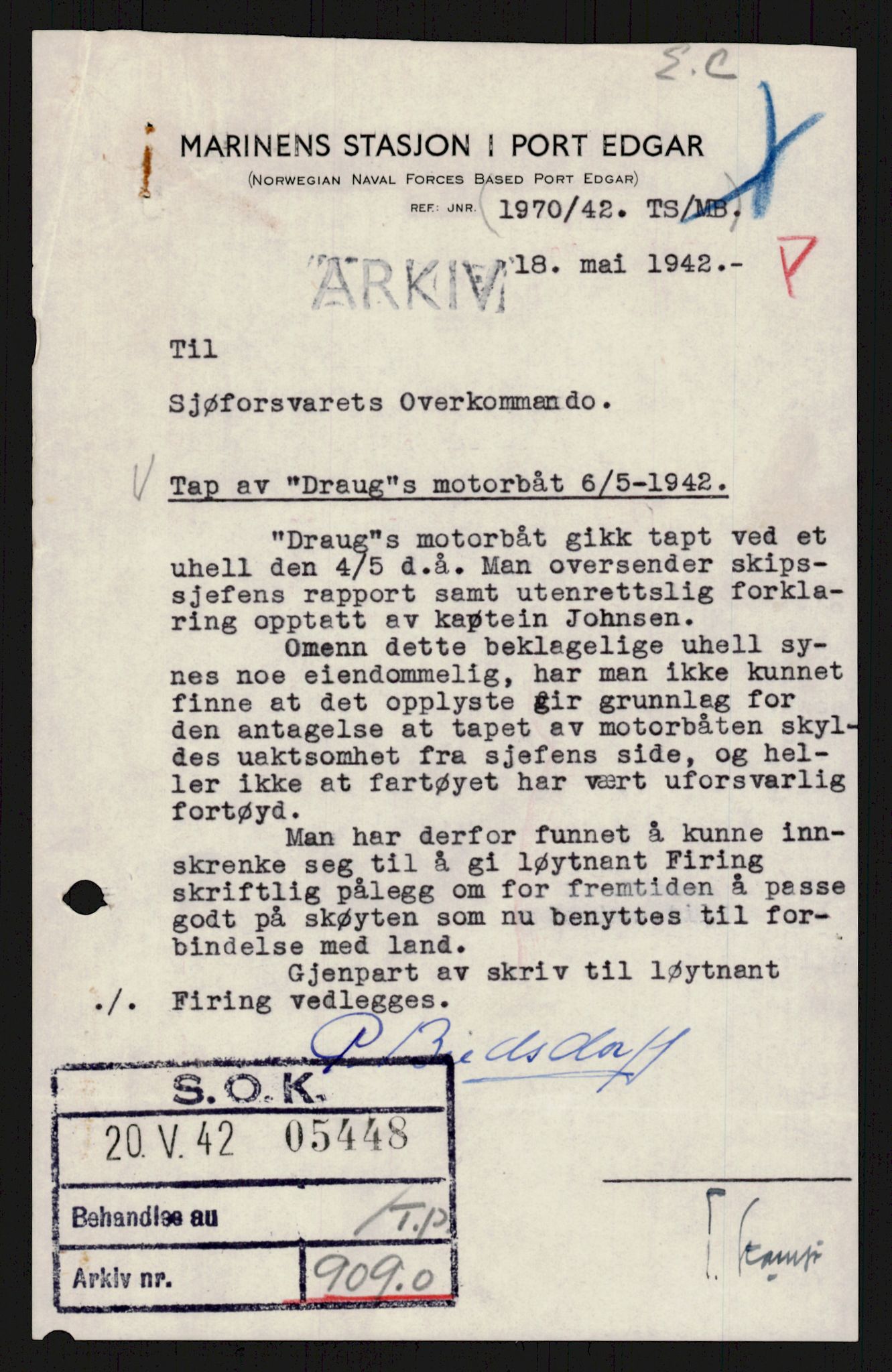 Forsvaret, Sjøforsvarets overkommando, AV/RA-RAFA-2035/D/Dc/L0305: --, 1940-1946, p. 895