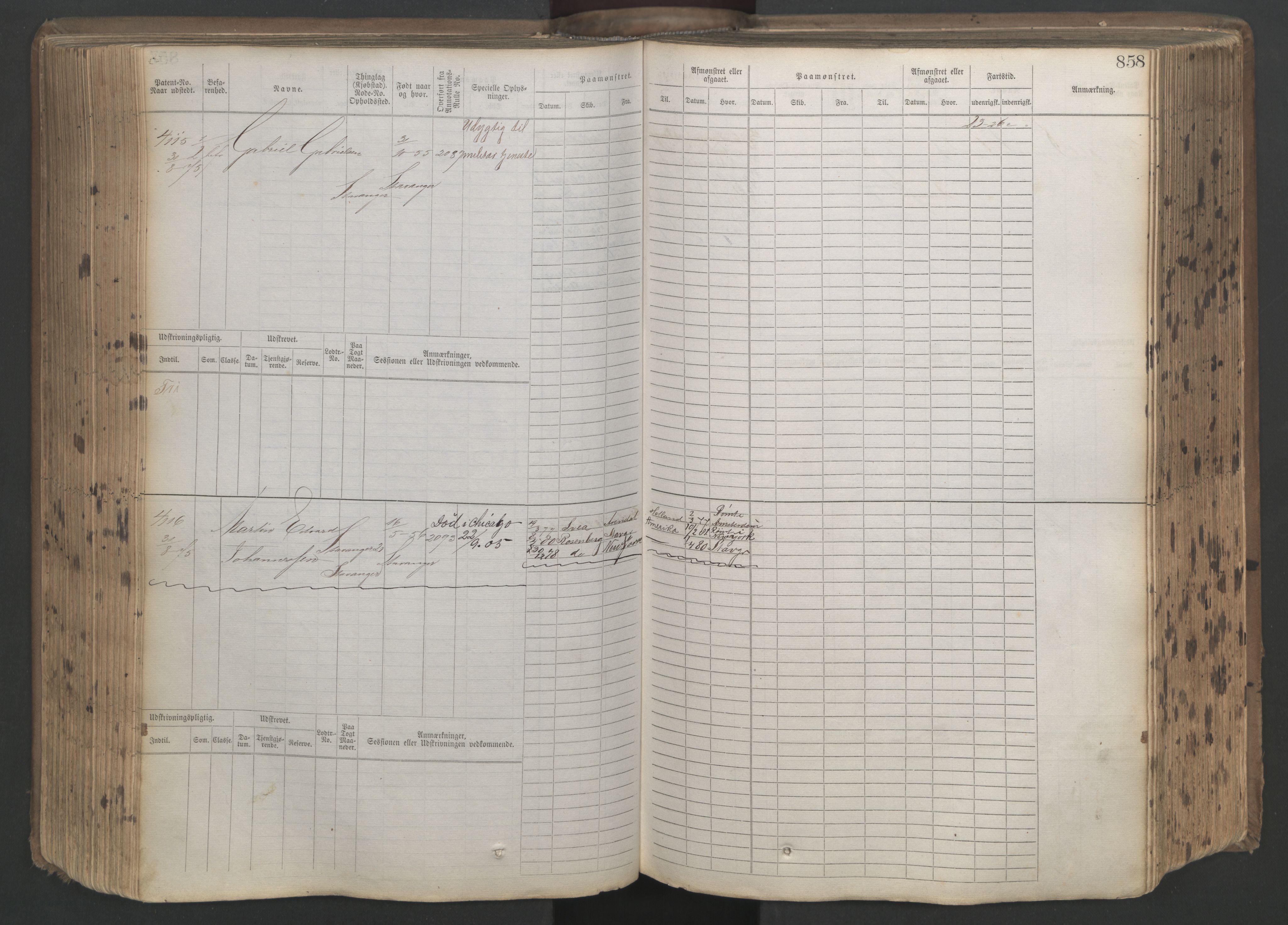 Stavanger sjømannskontor, AV/SAST-A-102006/F/Fb/Fbb/L0019: Sjøfartshovedrulle patnentnr. 3603-4803 (dublett), 1875, p. 261