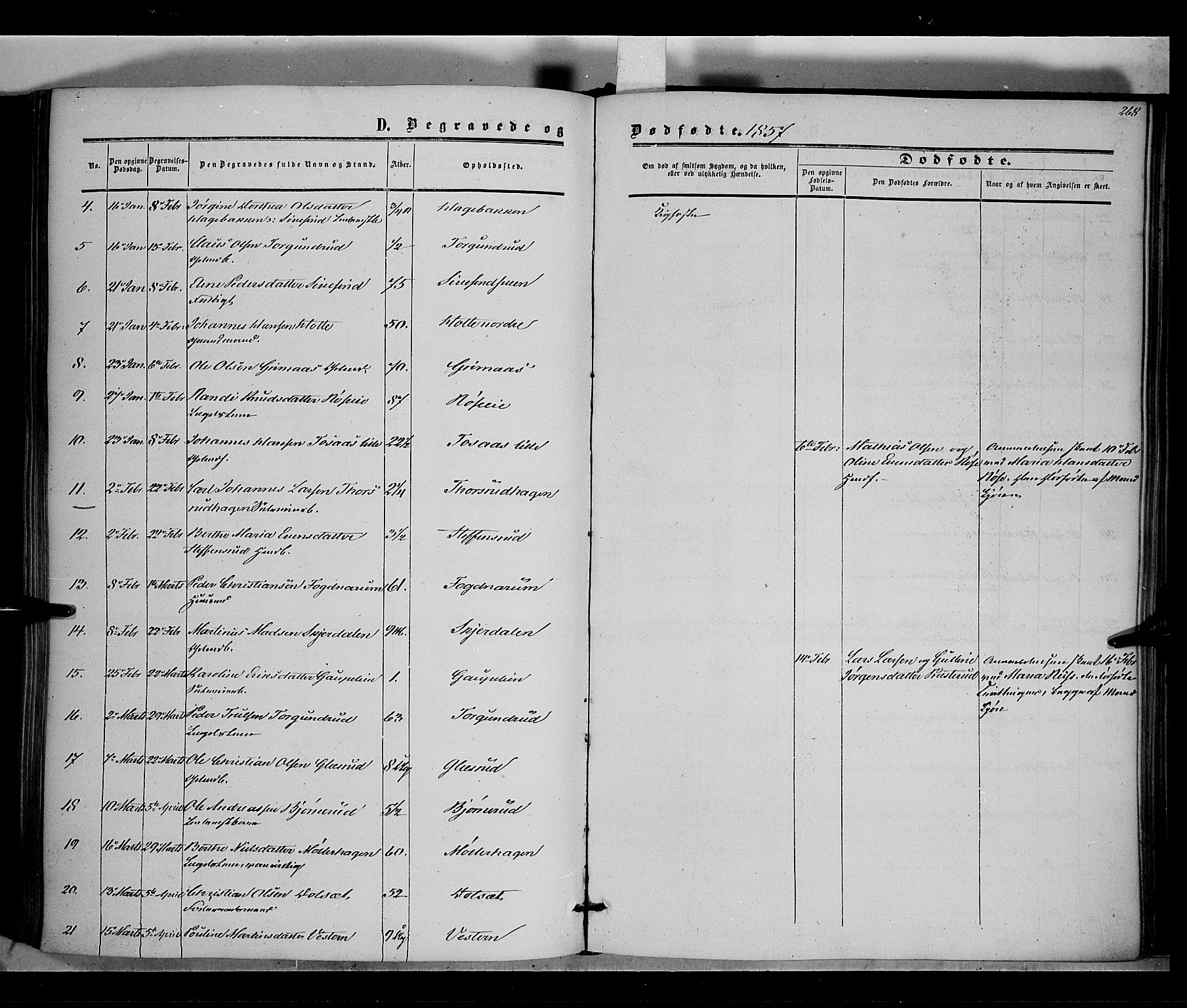 Vestre Toten prestekontor, SAH/PREST-108/H/Ha/Haa/L0006: Parish register (official) no. 6, 1856-1861, p. 268