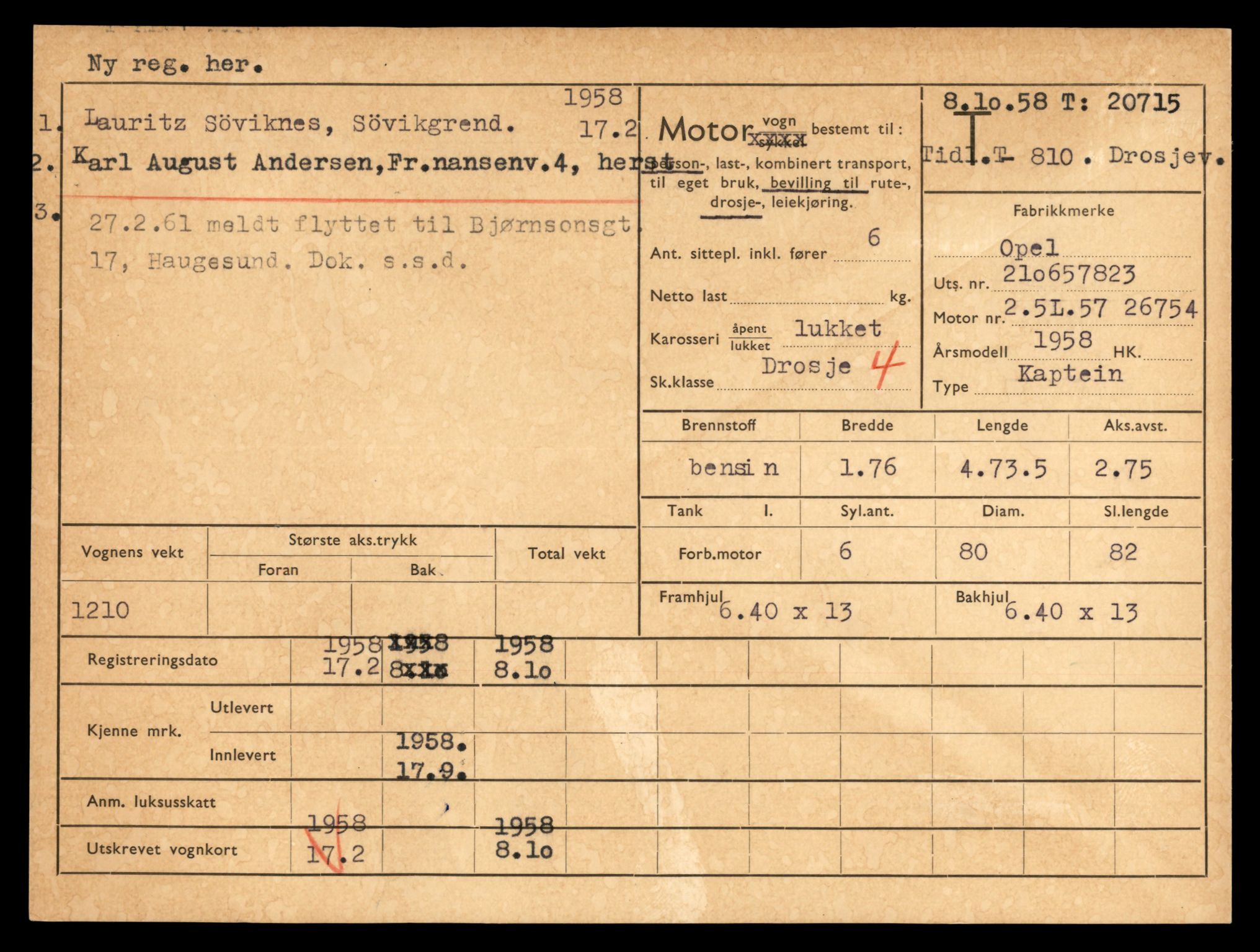 Møre og Romsdal vegkontor - Ålesund trafikkstasjon, AV/SAT-A-4099/F/Fe/L0054: Registreringskort for kjøretøy T 20715 - T 20909, 1927-1998, p. 3