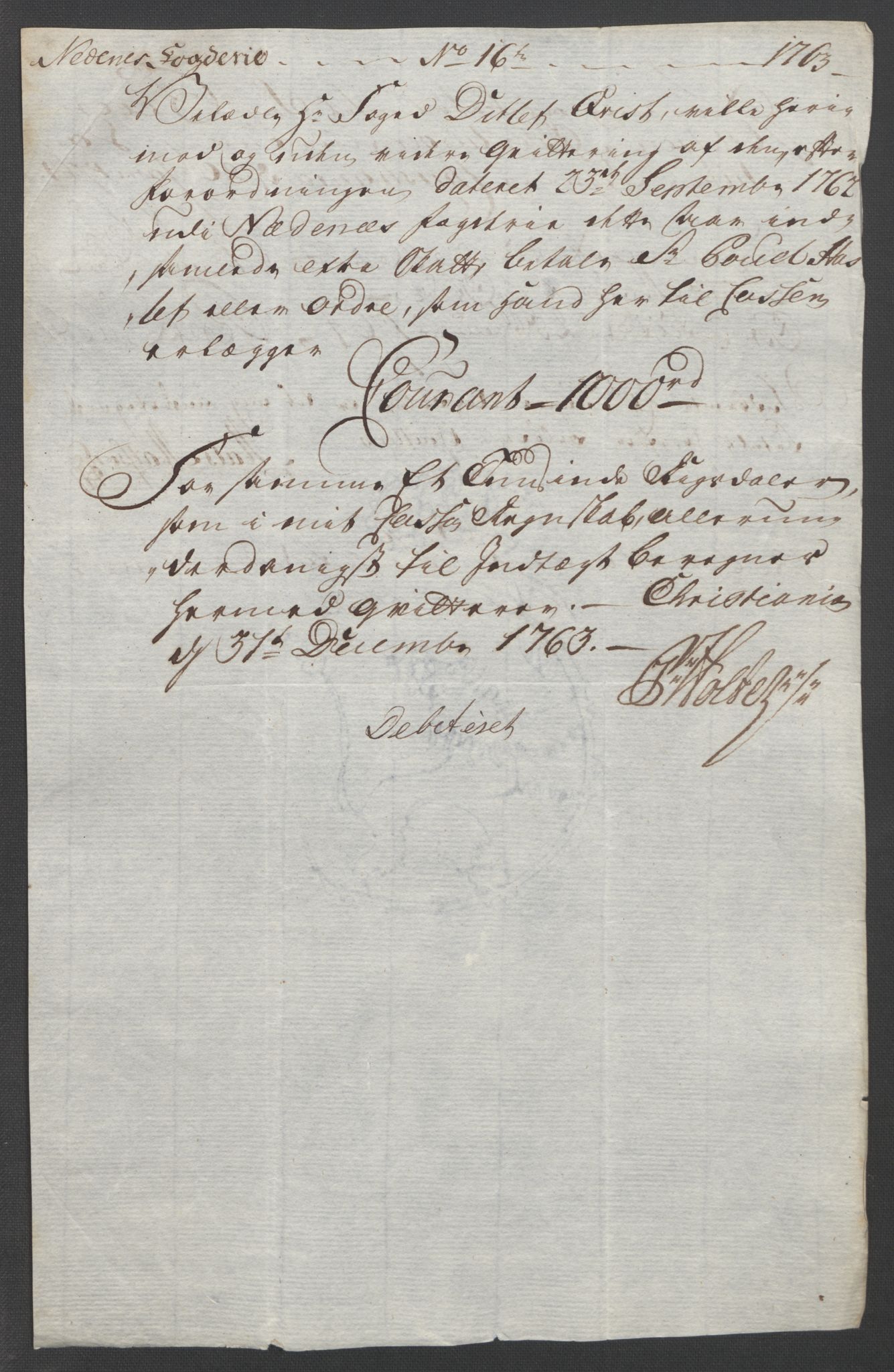 Rentekammeret inntil 1814, Reviderte regnskaper, Fogderegnskap, AV/RA-EA-4092/R39/L2424: Ekstraskatten Nedenes, 1762-1767, p. 65