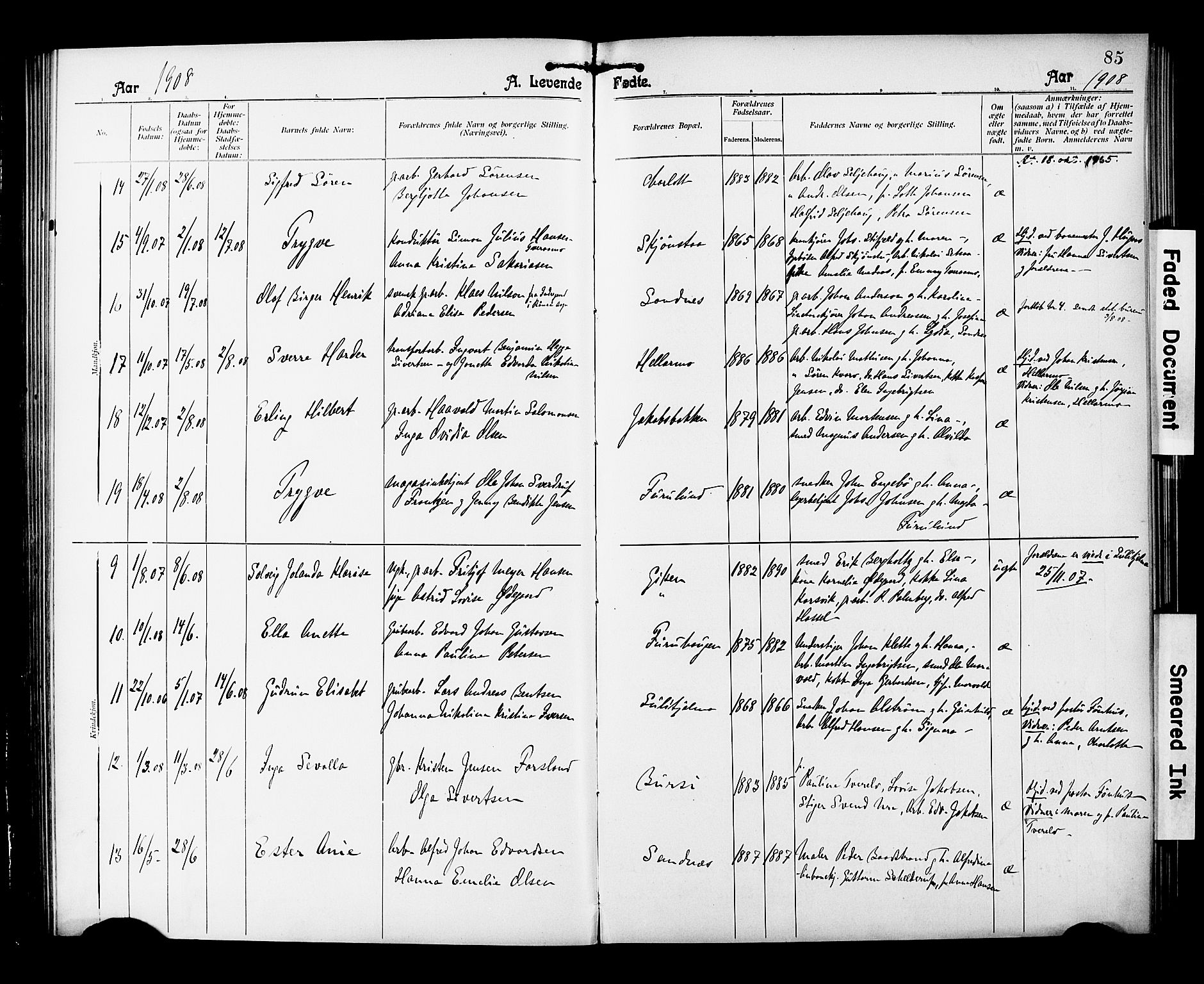 Ministerialprotokoller, klokkerbøker og fødselsregistre - Nordland, AV/SAT-A-1459/850/L0709: Parish register (official) no. 850A01, 1899-1909, p. 85