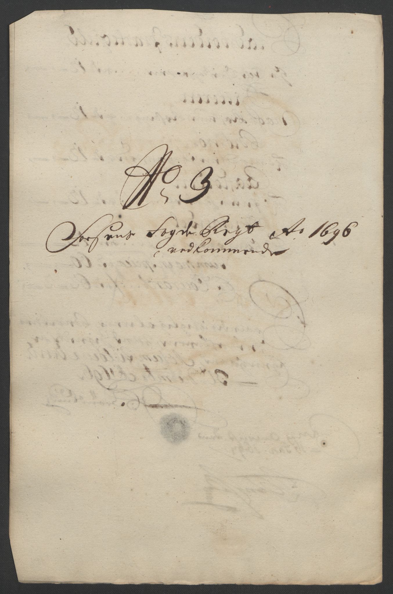 Rentekammeret inntil 1814, Reviderte regnskaper, Fogderegnskap, RA/EA-4092/R57/L3851: Fogderegnskap Fosen, 1695-1696, p. 243