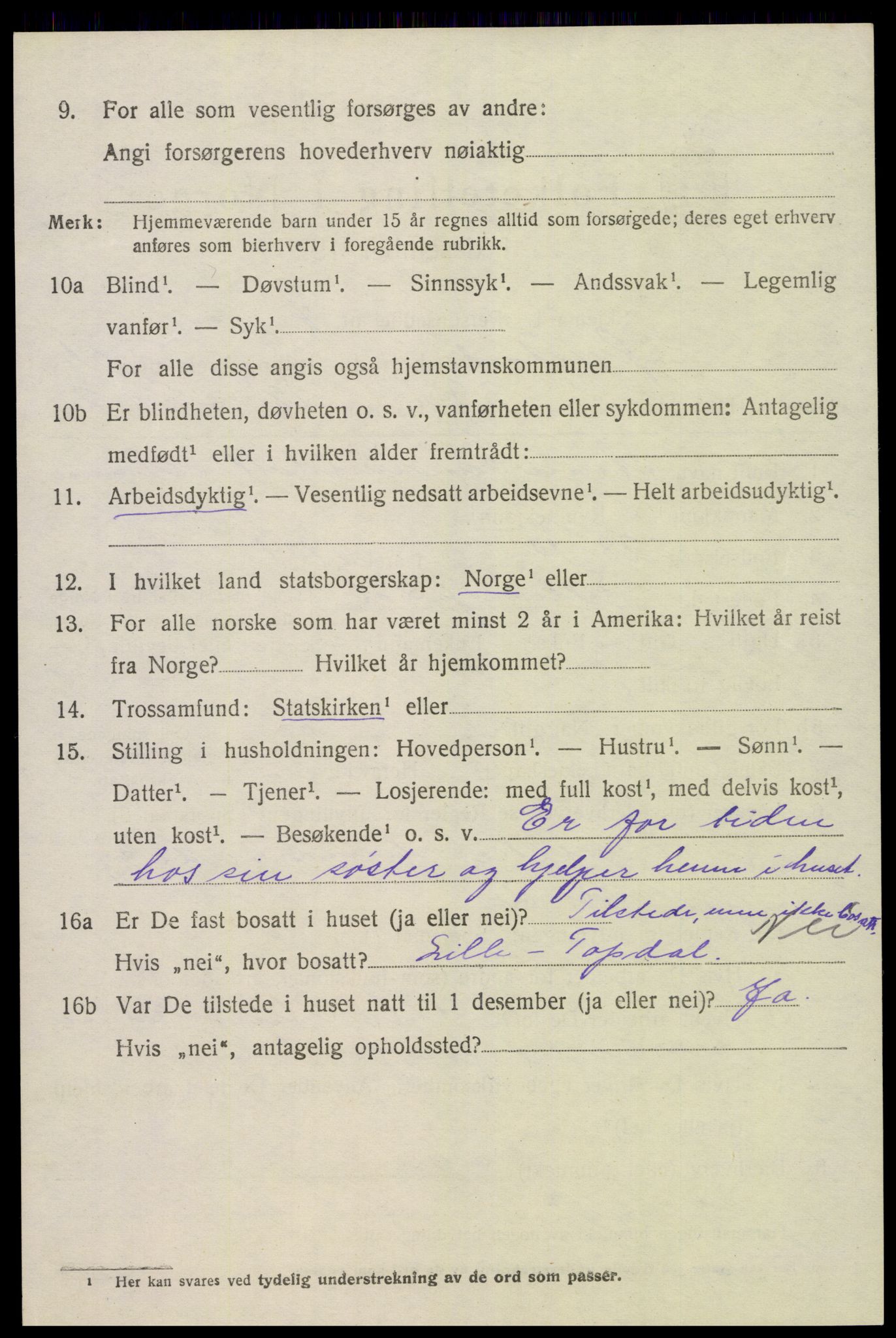 SAK, 1920 census for Øyestad, 1920, p. 4071