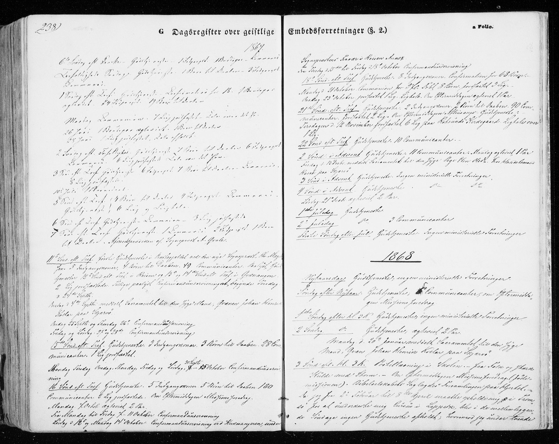Skjervøy sokneprestkontor, SATØ/S-1300/H/Ha/Haa/L0007kirke: Parish register (official) no. 7, 1860-1870, p. 238