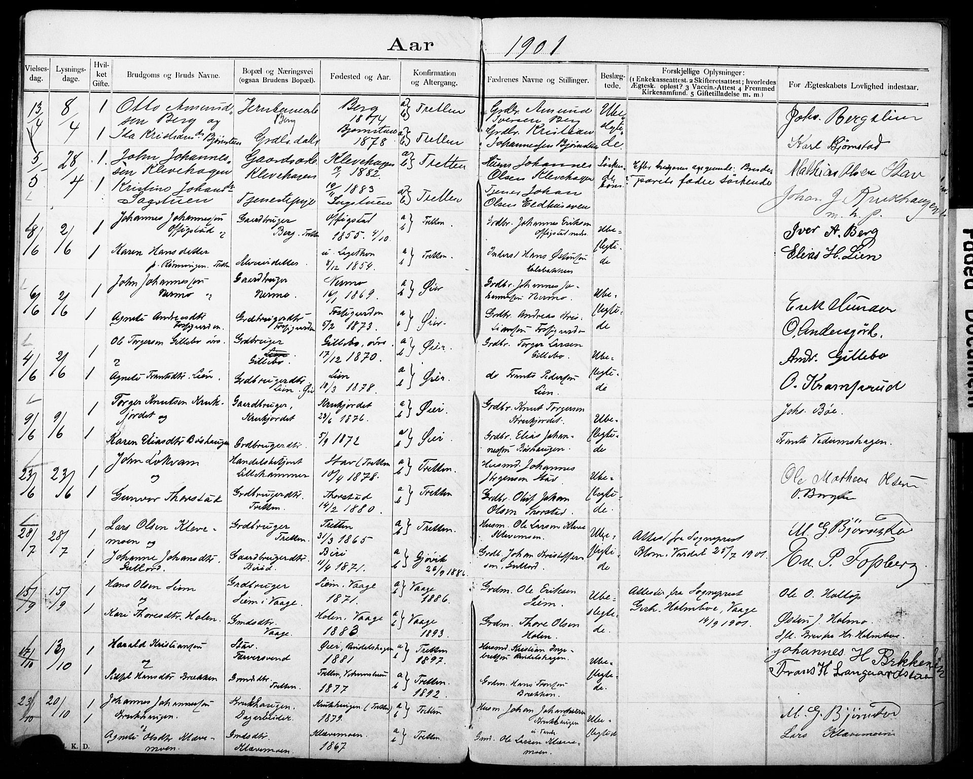 Øyer prestekontor, AV/SAH-PREST-084/I/Ie: Banns register no. 1, 1899-1928