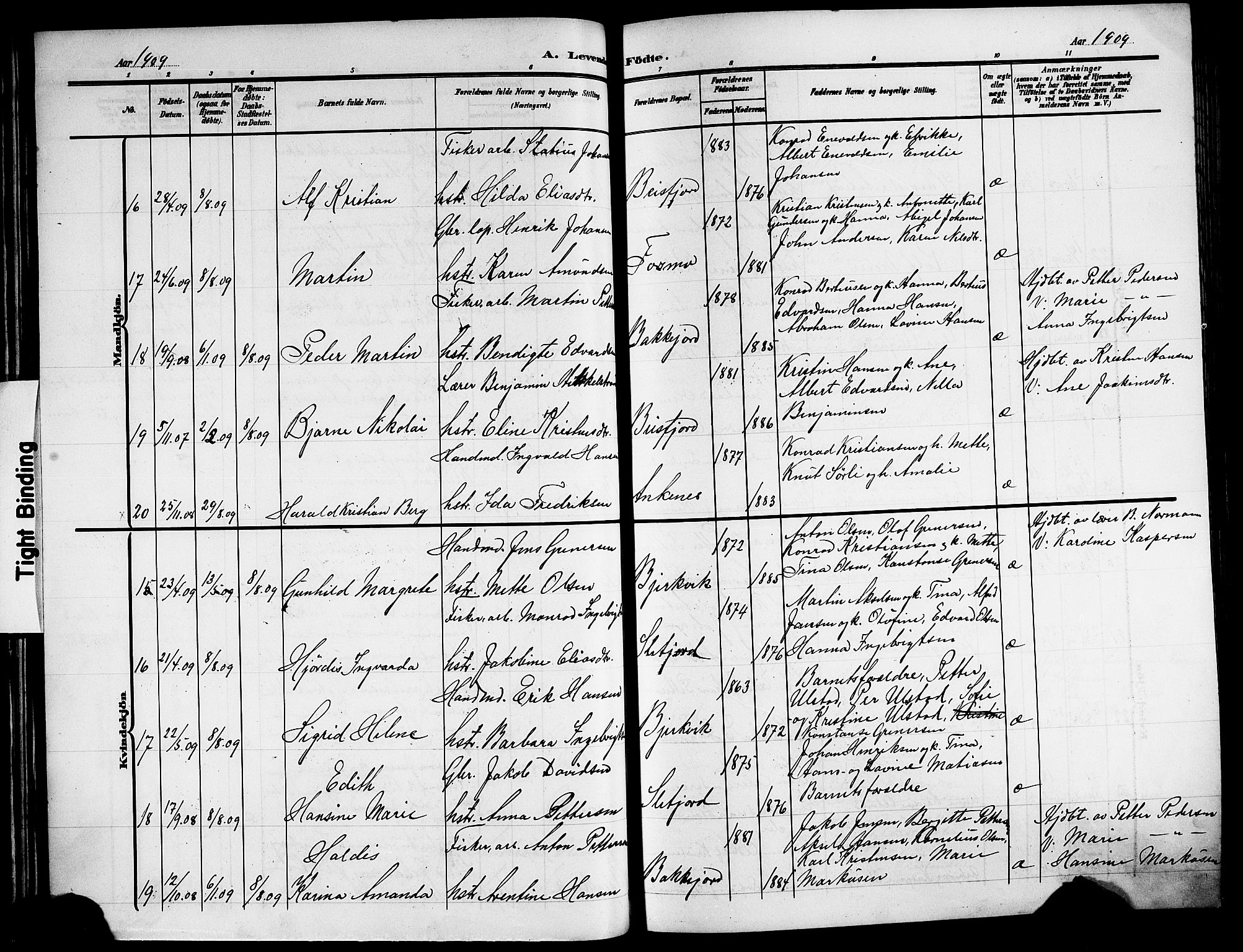 Ministerialprotokoller, klokkerbøker og fødselsregistre - Nordland, AV/SAT-A-1459/866/L0954: Parish register (copy) no. 866C03, 1905-1923