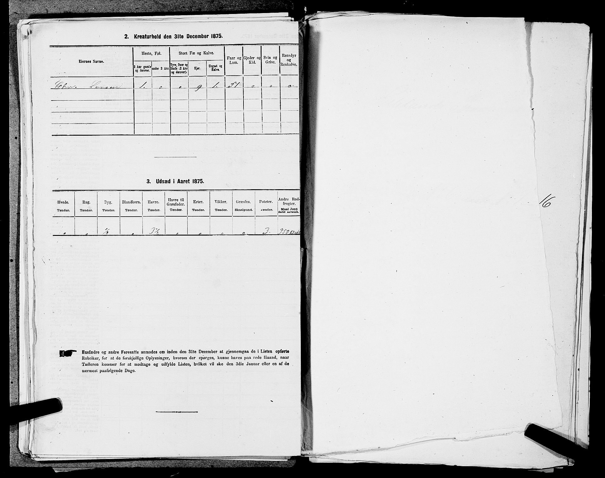 SAST, 1875 census for 1115P Helleland, 1875, p. 1085