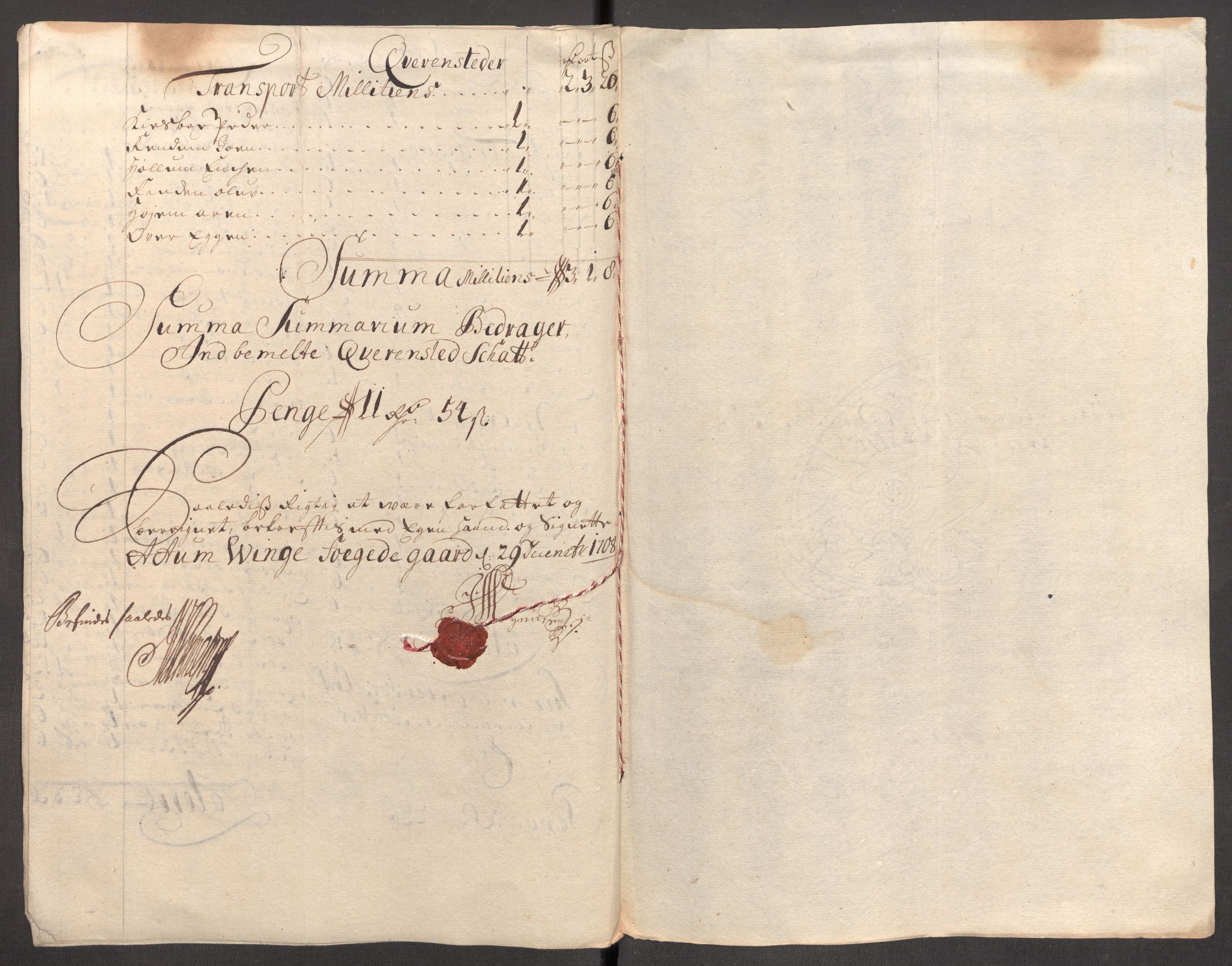 Rentekammeret inntil 1814, Reviderte regnskaper, Fogderegnskap, AV/RA-EA-4092/R62/L4198: Fogderegnskap Stjørdal og Verdal, 1708, p. 142