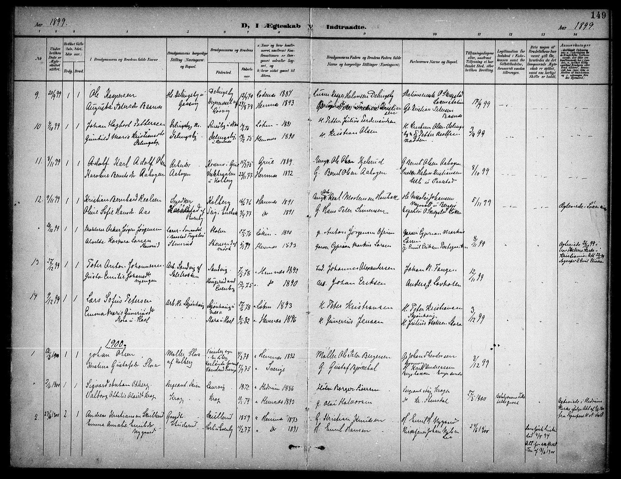 Høland prestekontor Kirkebøker, SAO/A-10346a/F/Fb/L0003: Parish register (official) no. II 3, 1897-1912, p. 149