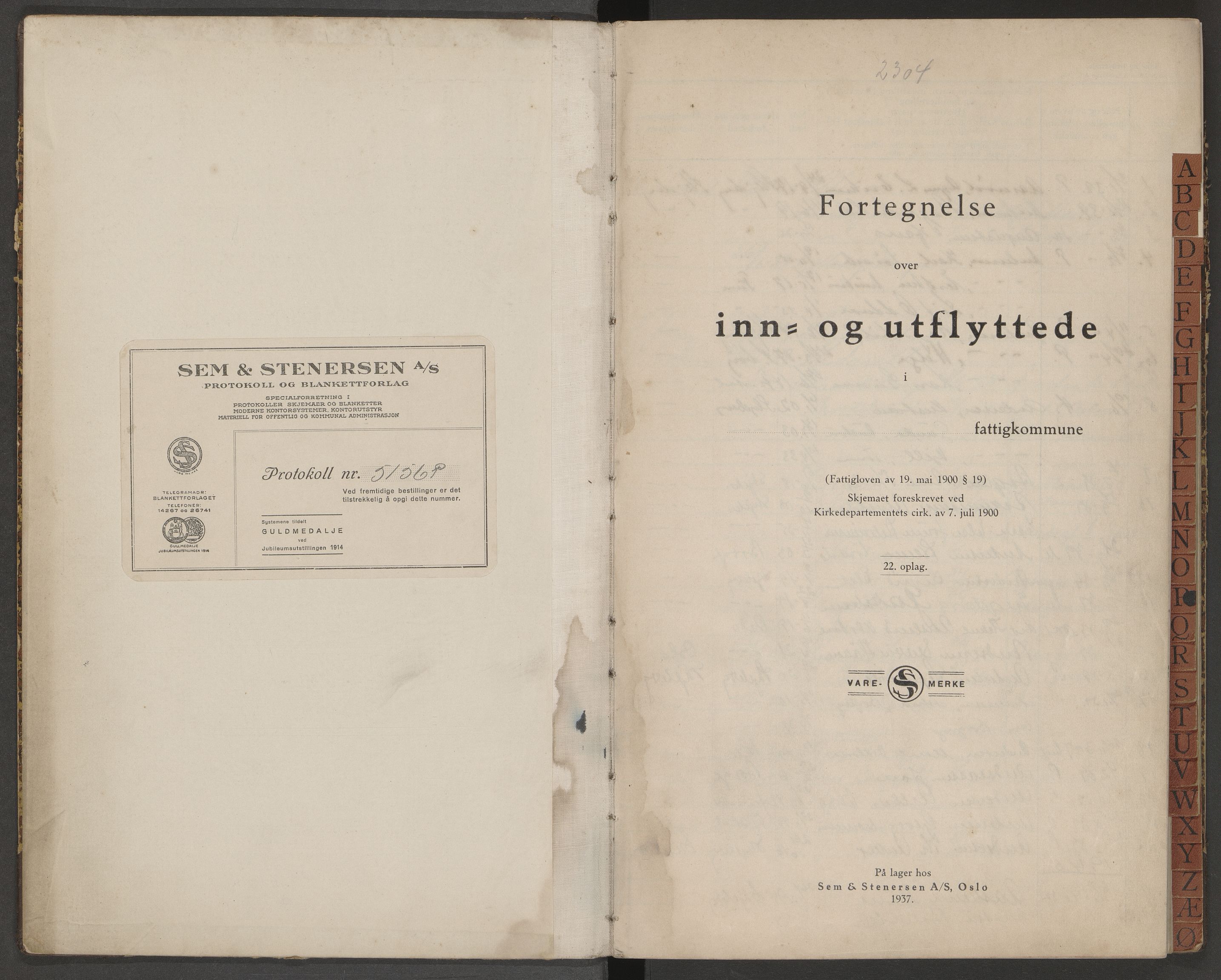 Skjeberg folkeregister, SAO/A-10495/K/Ka/L0001: Fortegnelse over inn- og utflyttede, 1939-1941