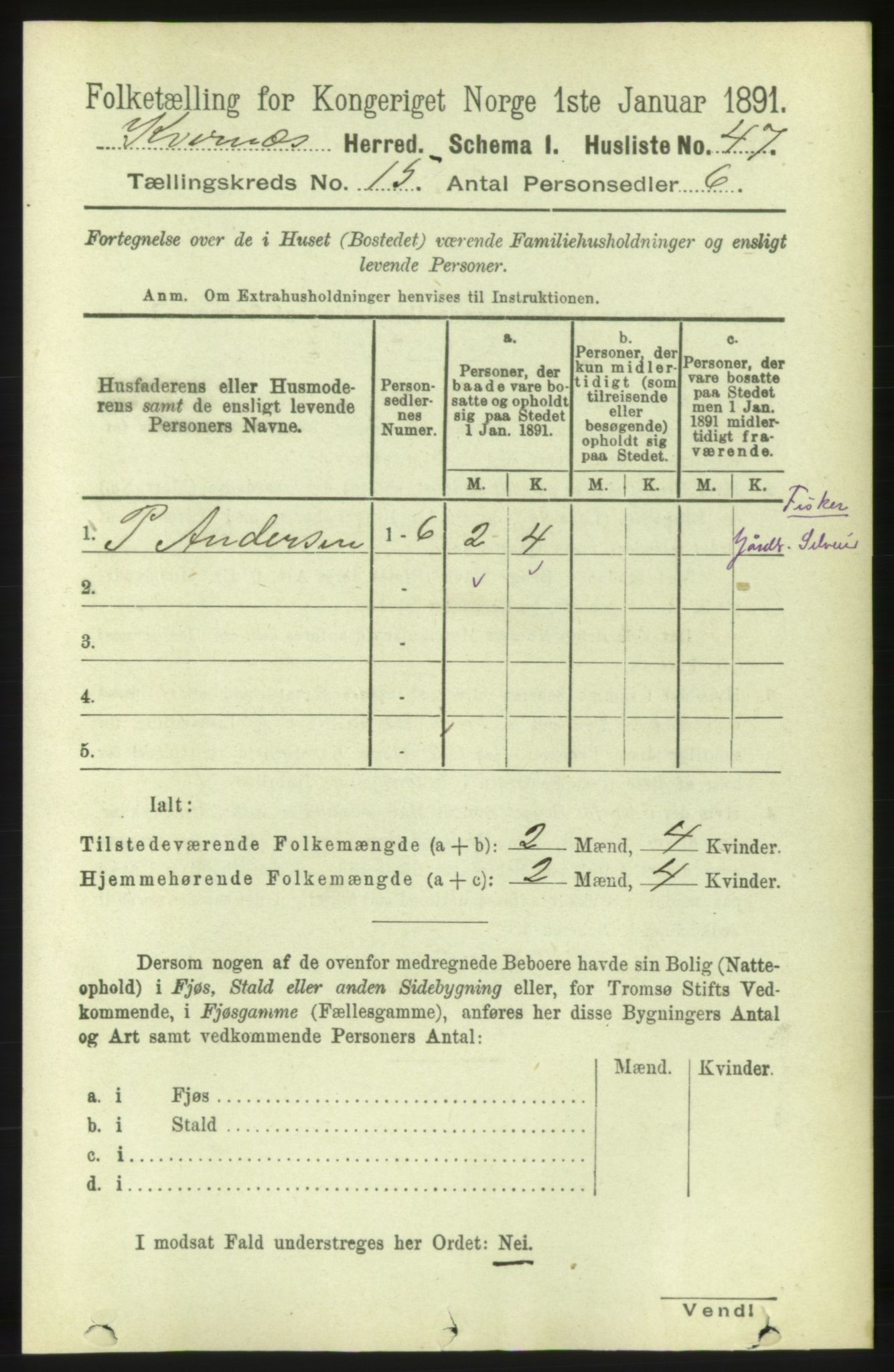 RA, 1891 census for 1553 Kvernes, 1891, p. 5942