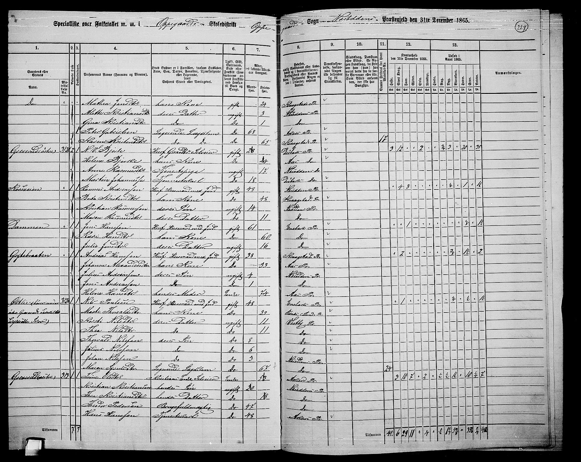 RA, 1865 census for Nesodden, 1865, p. 61