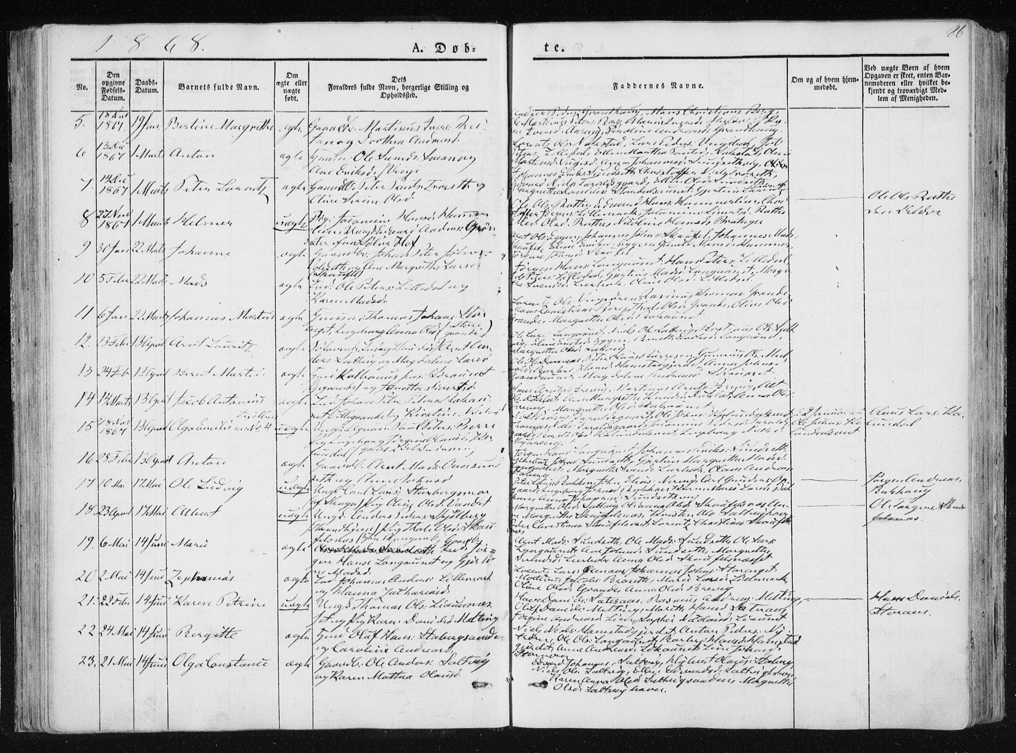 Ministerialprotokoller, klokkerbøker og fødselsregistre - Nord-Trøndelag, SAT/A-1458/733/L0323: Parish register (official) no. 733A02, 1843-1870, p. 86
