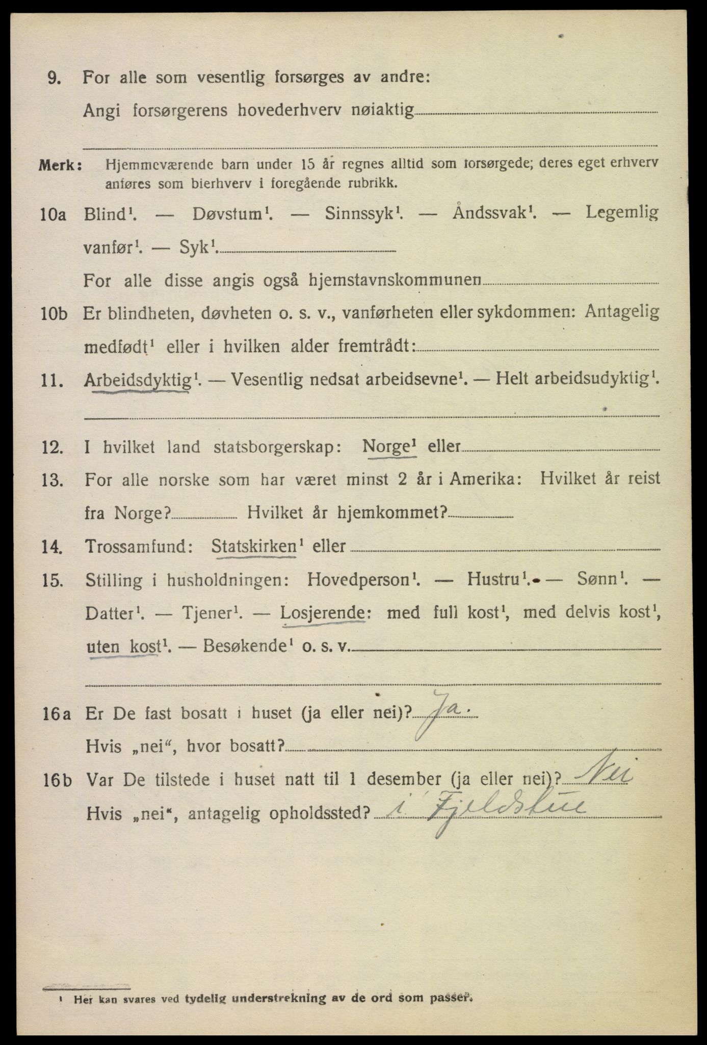 SAK, 1920 census for Gjøvdal, 1920, p. 851