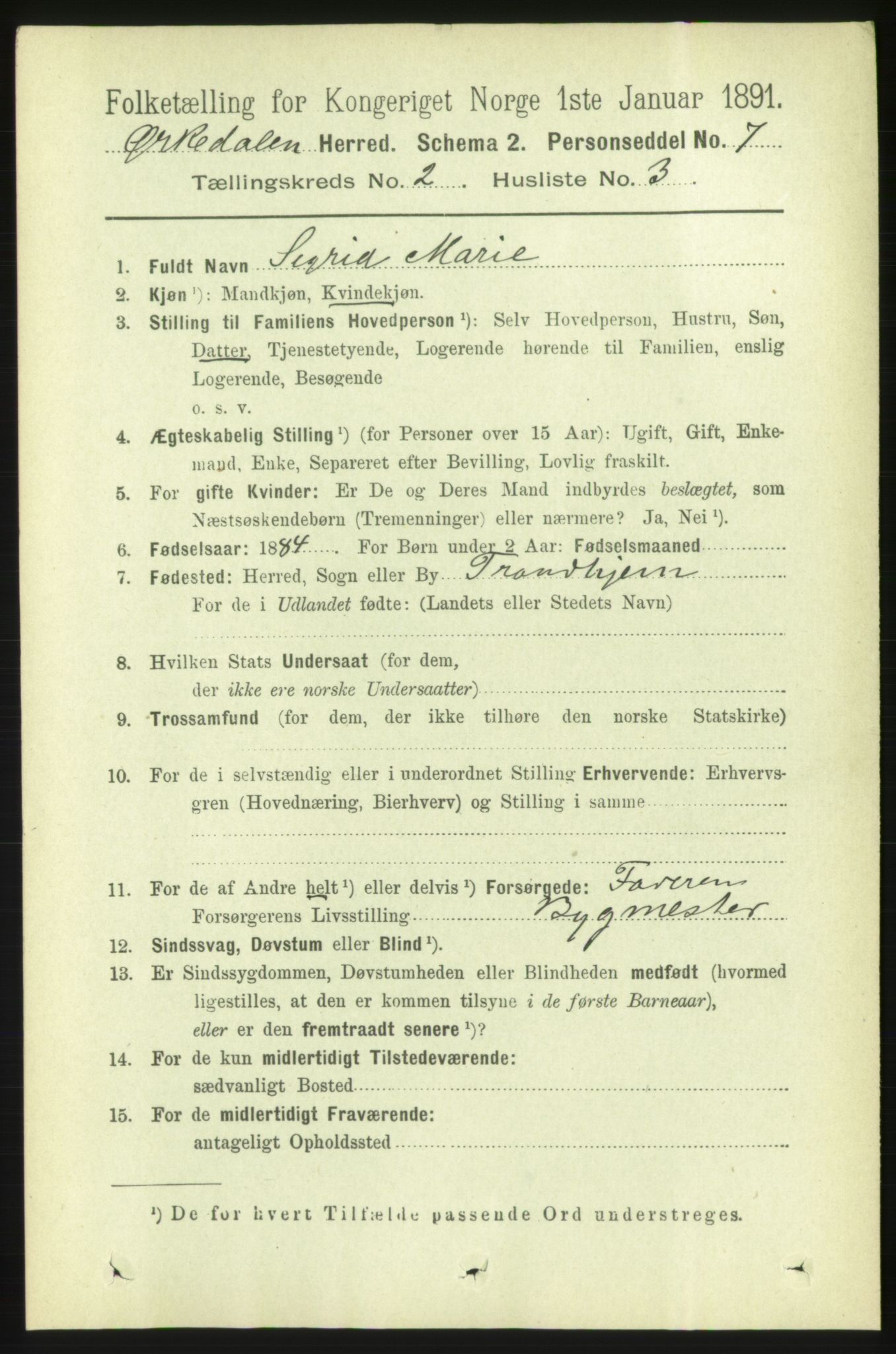 RA, 1891 census for 1638 Orkdal, 1891, p. 974